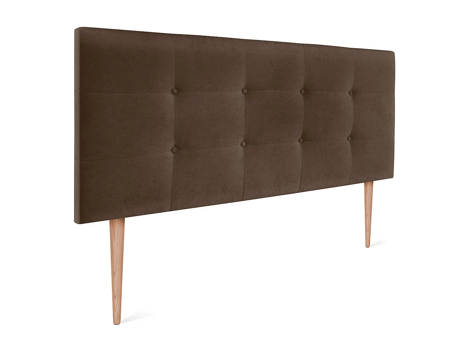 Getuftetes Kopfteil aus Stoff 145 x 115 cm mit Bettbeinen – Braun-FURNIAVENA