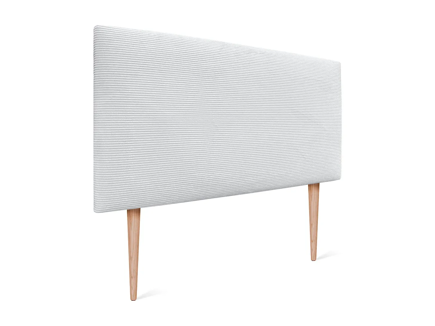 Cord-Kopfteil 160x115 mit Beinen – Weiß-FURNIAVENA