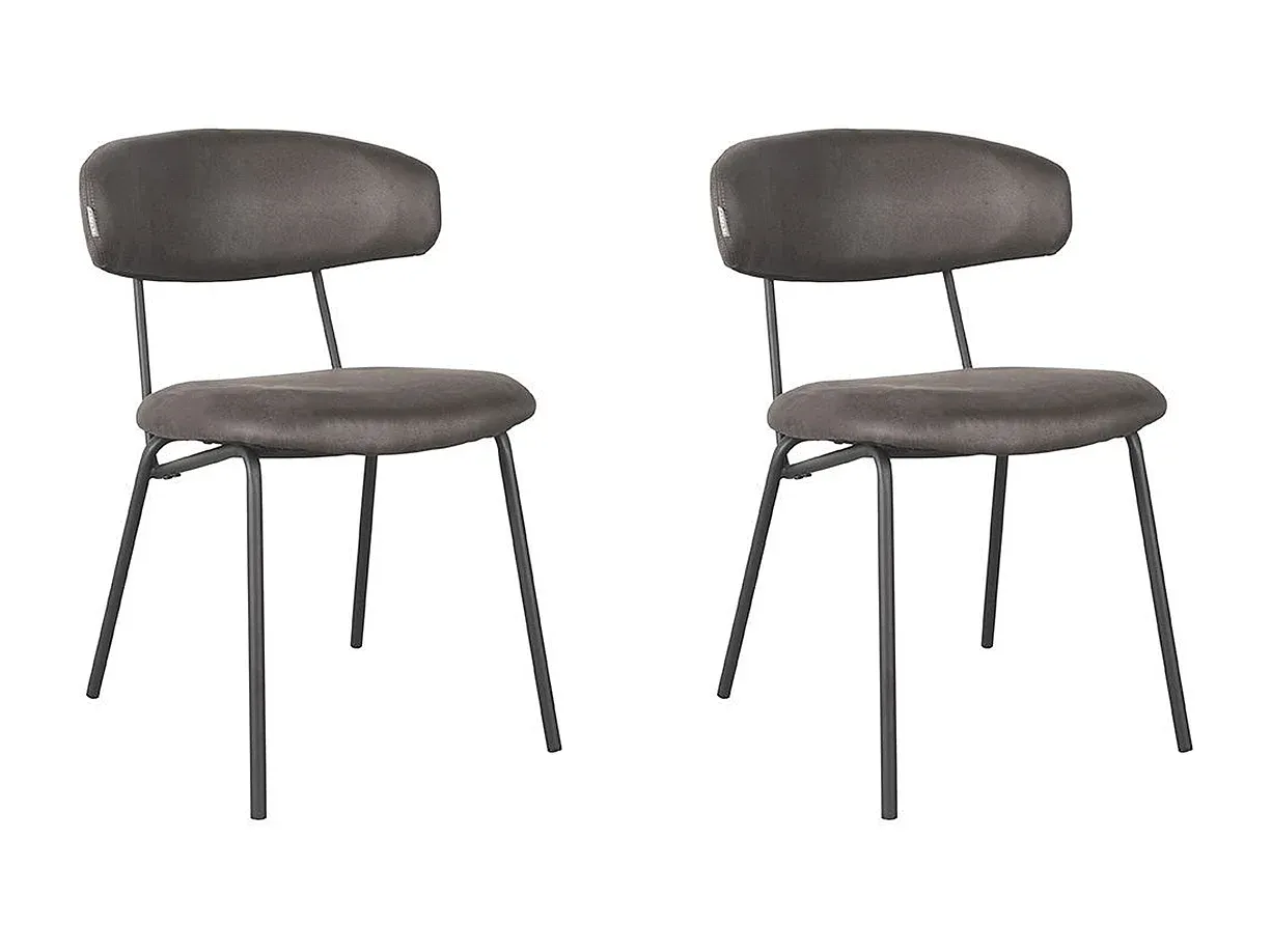 Esszimmerstuhl im modernen Design, anthrazitfarbene Mikrofaser, 2er Set-FURNIAVENA