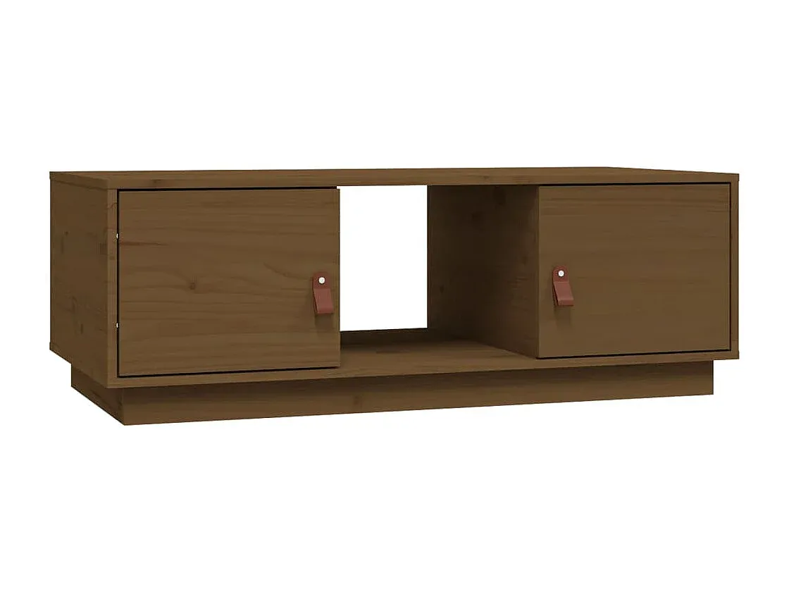Rustikaler Sofatisch aus Kiefernholz, Honigbraun, 100x50x35 cm-FURNIAVENA