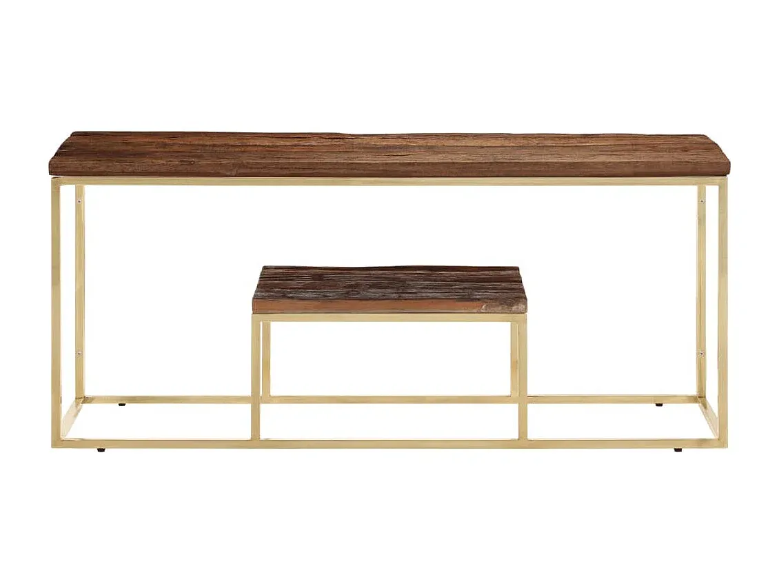 Moderner Sofatisch aus Edelstahl mit Holz-FURNIAVENA