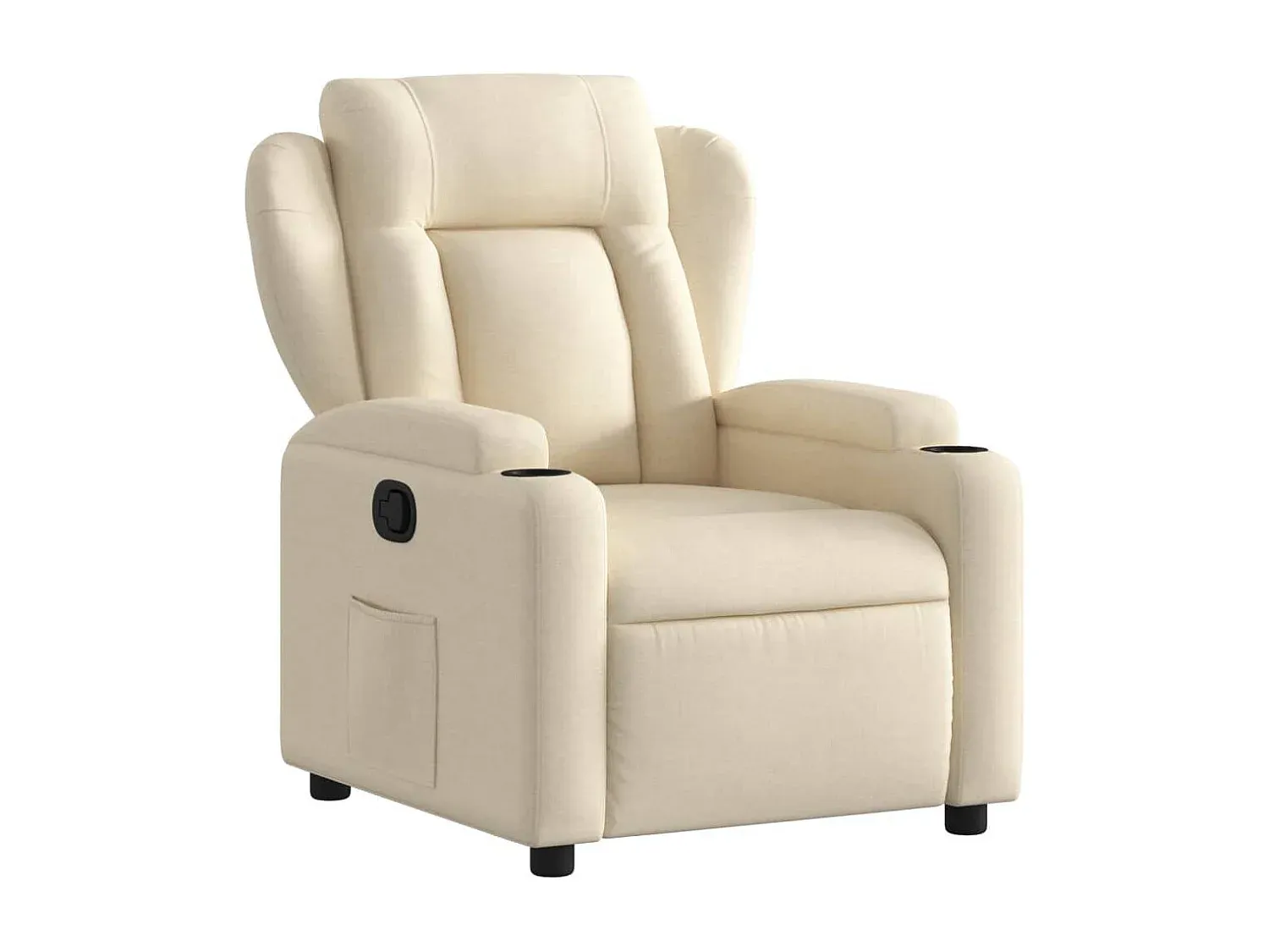 Gemütlicher Lounge-Sessel aus Creme-Stoff für das Wohnzimmer-FURNIAVENA