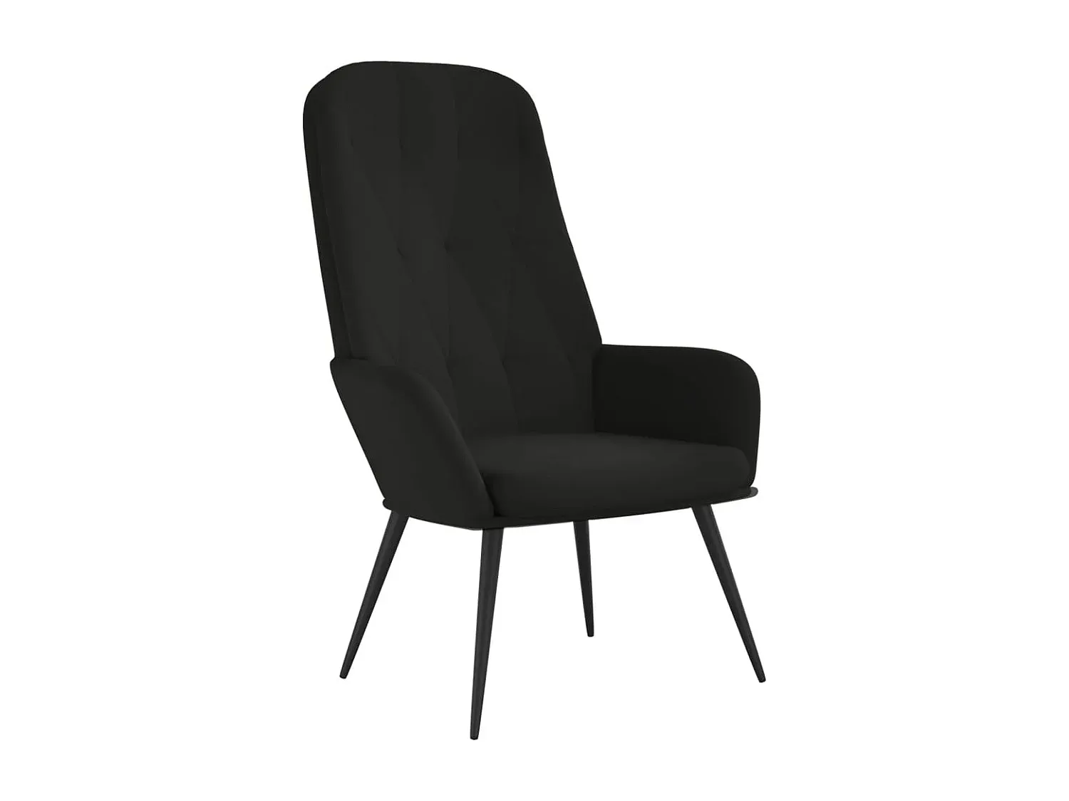 Komfortabler Loungesessel aus Samt in Schwarz-FURNIAVENA