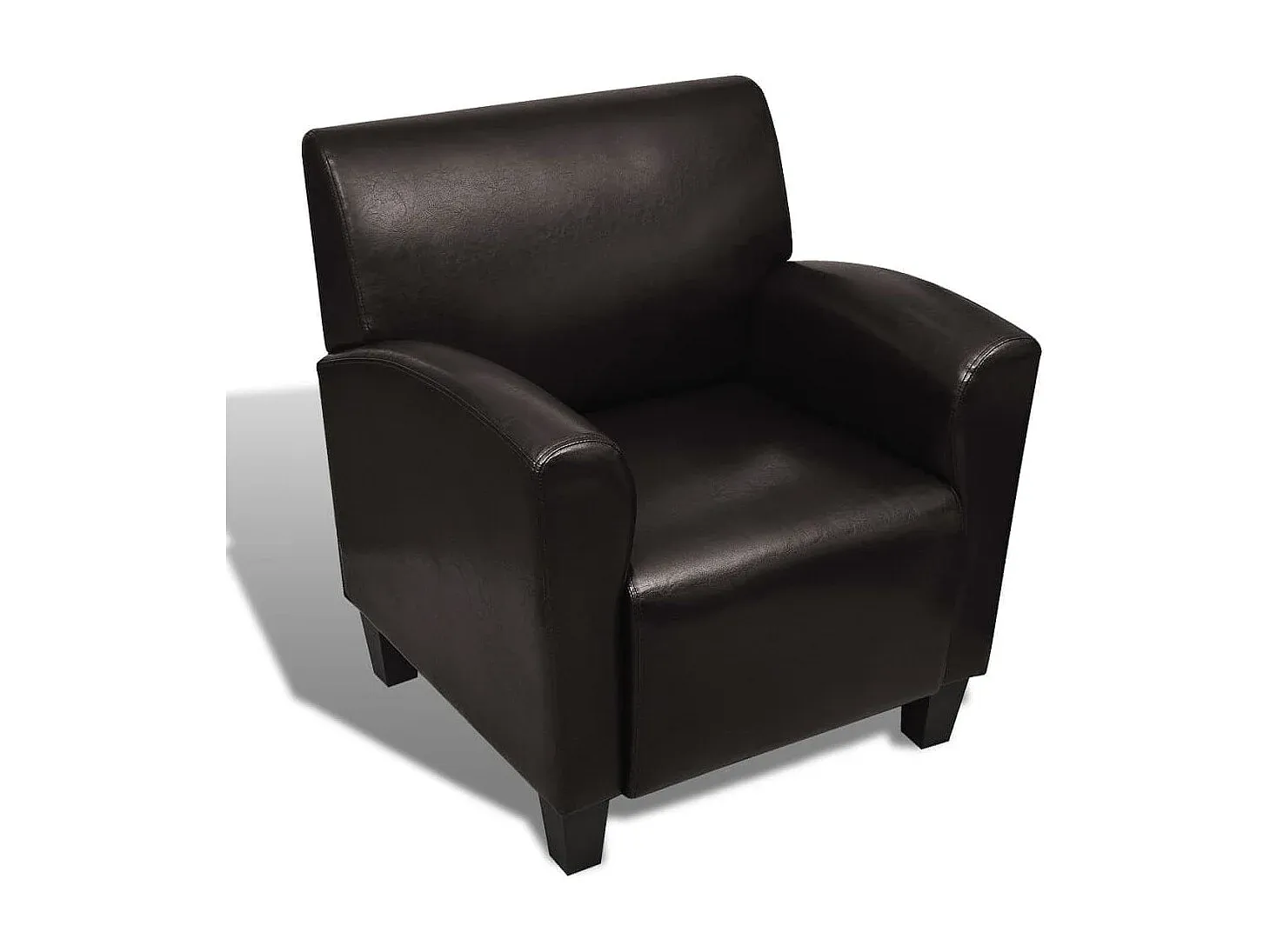 Bequemer Liegesessel in Dunkelbraunem Kunstleder-FURNIAVENA