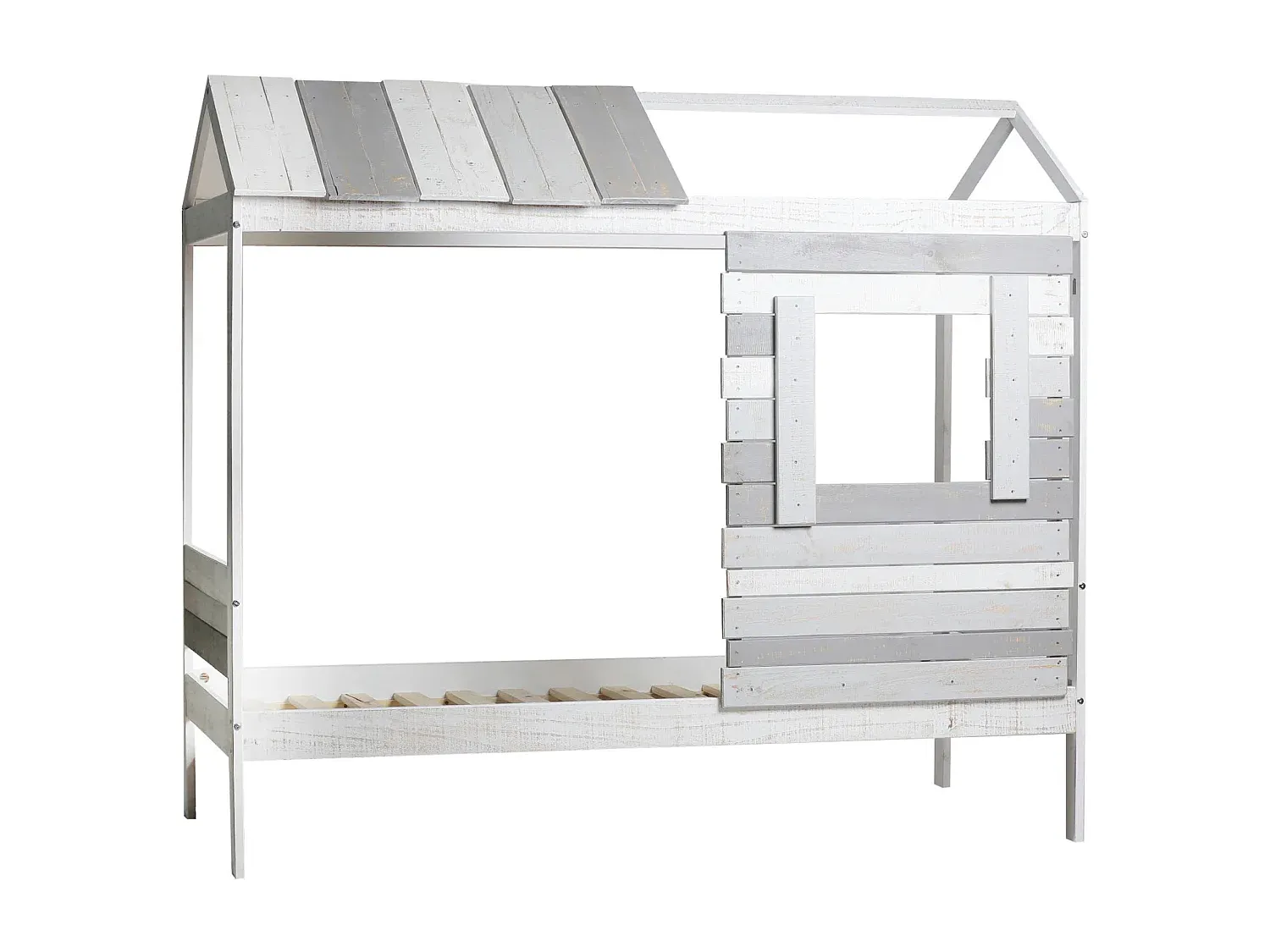 Massives Holz-Doppelbett, 200 x 180 cm-FURNIAVENA