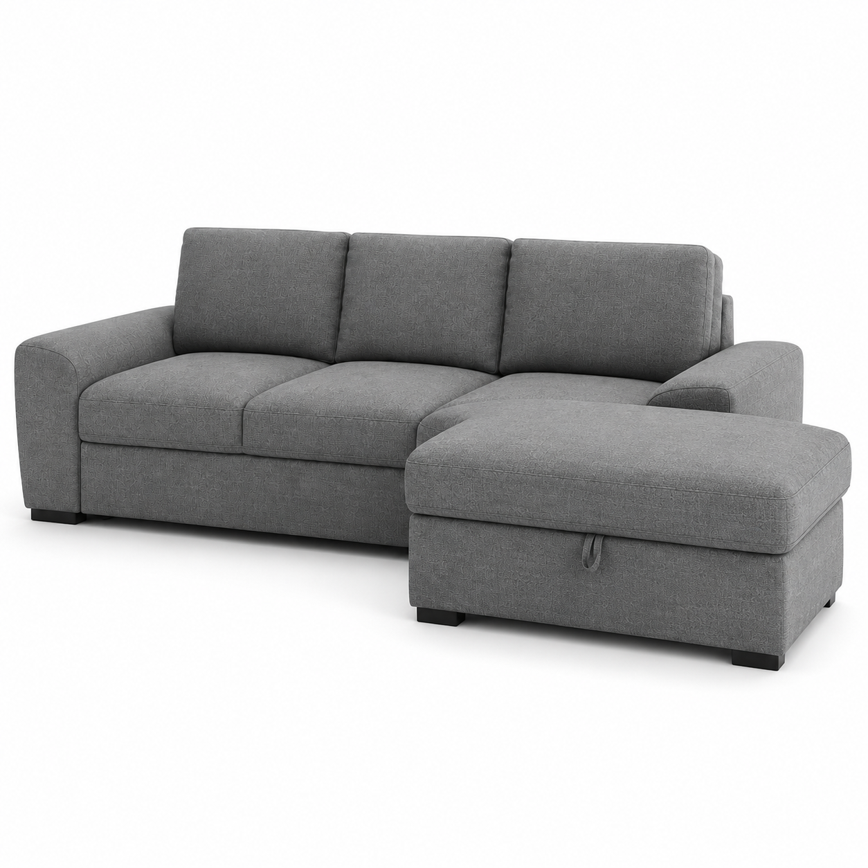 Modernes Ecksofa mit Stauraum-Ottomane und Stoffbezug-SelviaModern