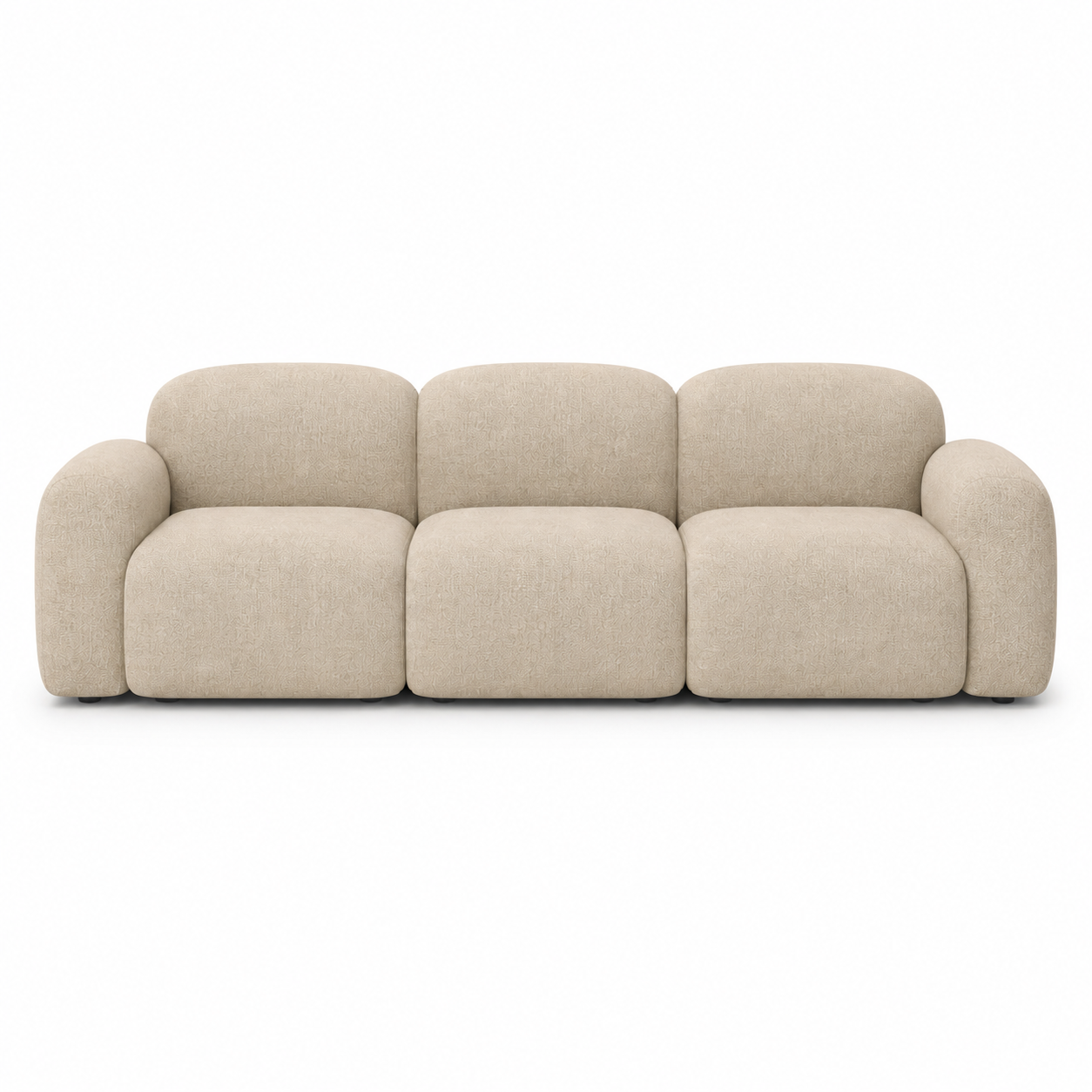Nordisches modulares 3-Sitzer-Sofa mit weichen Linien-SelviaModern