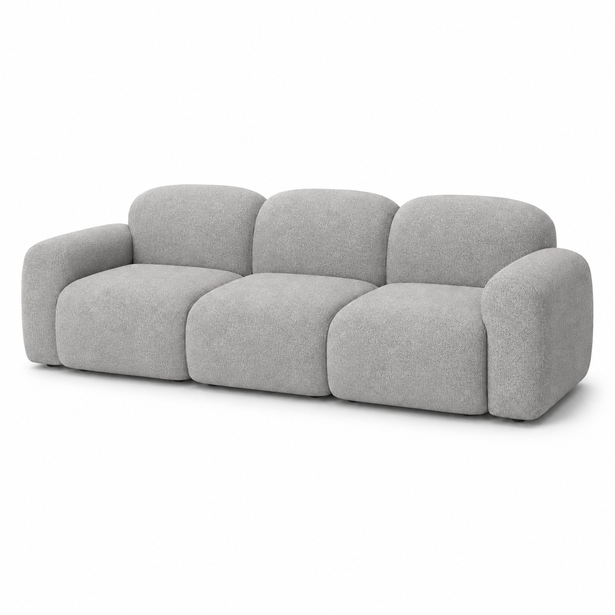 Nordisches modulares 3-Sitzer-Sofa mit weichen Linien-SelviaModern