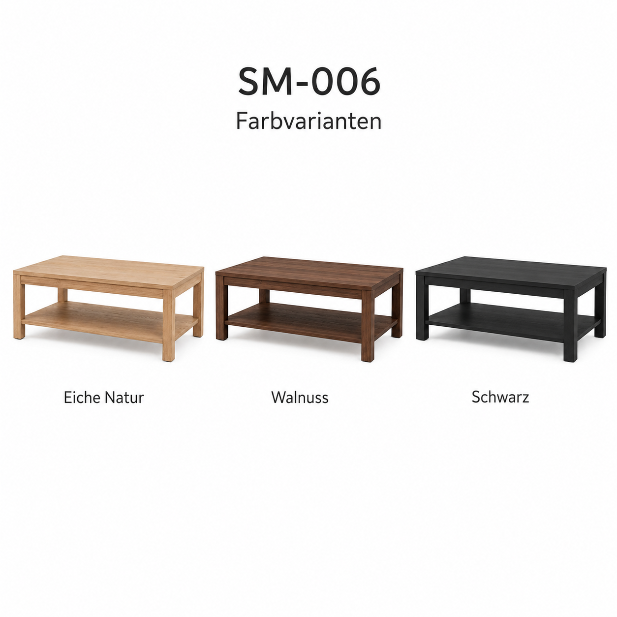 Minimalistischer Couchtisch 110 cm mit Ablage-SelviaModern