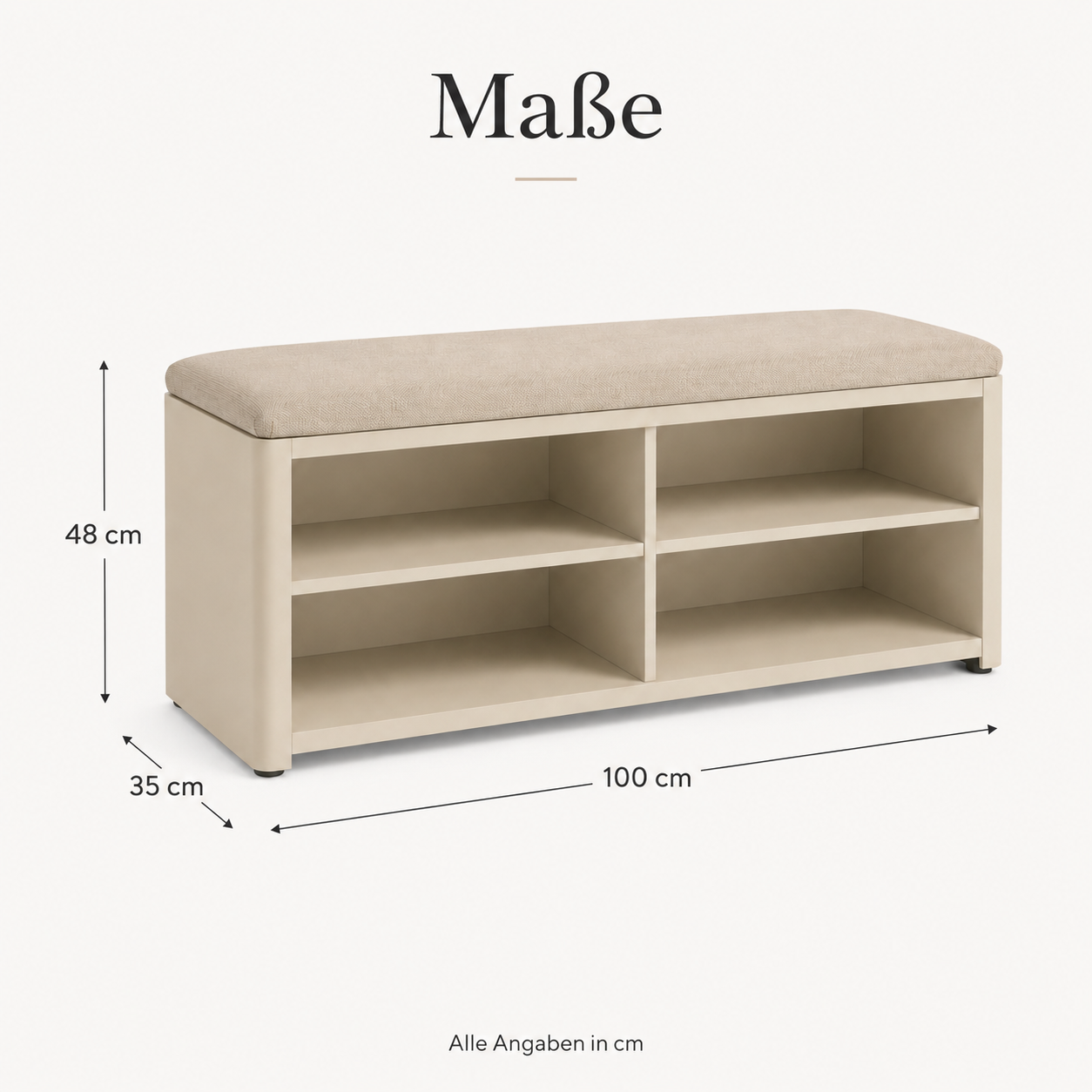 Schuhbank 100 cm mit Sitzpolster und Stauraum-SelviaModern