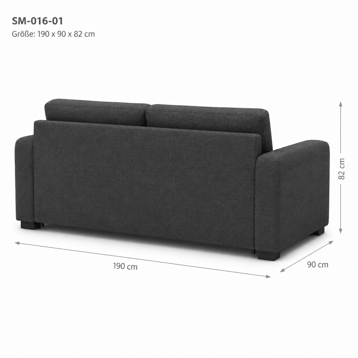 Schlafsofa Anthrazit für Gästezimmer und Studio-SelviaModern