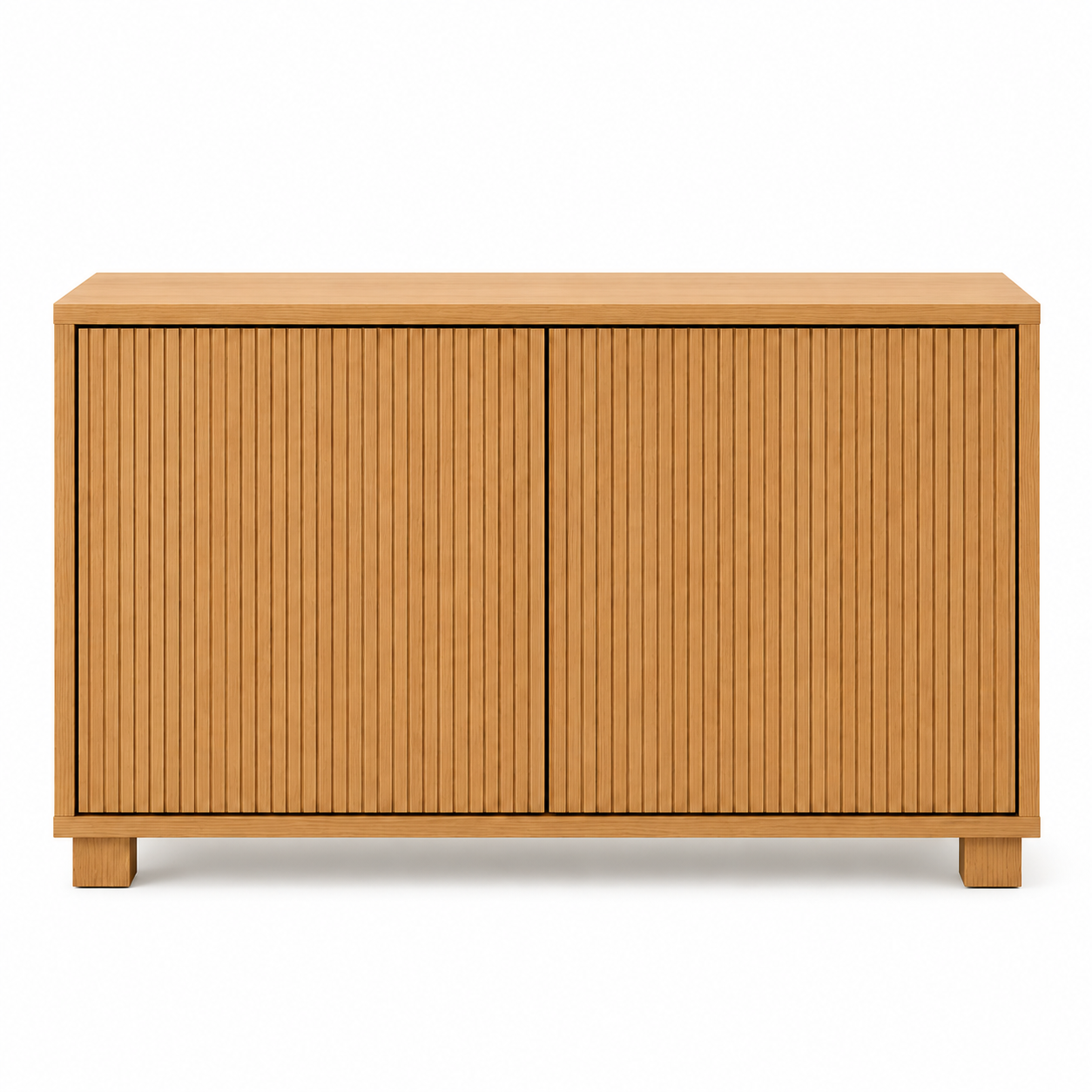 Sideboard Eiche Natur mit geriffelter Front-SelviaModern