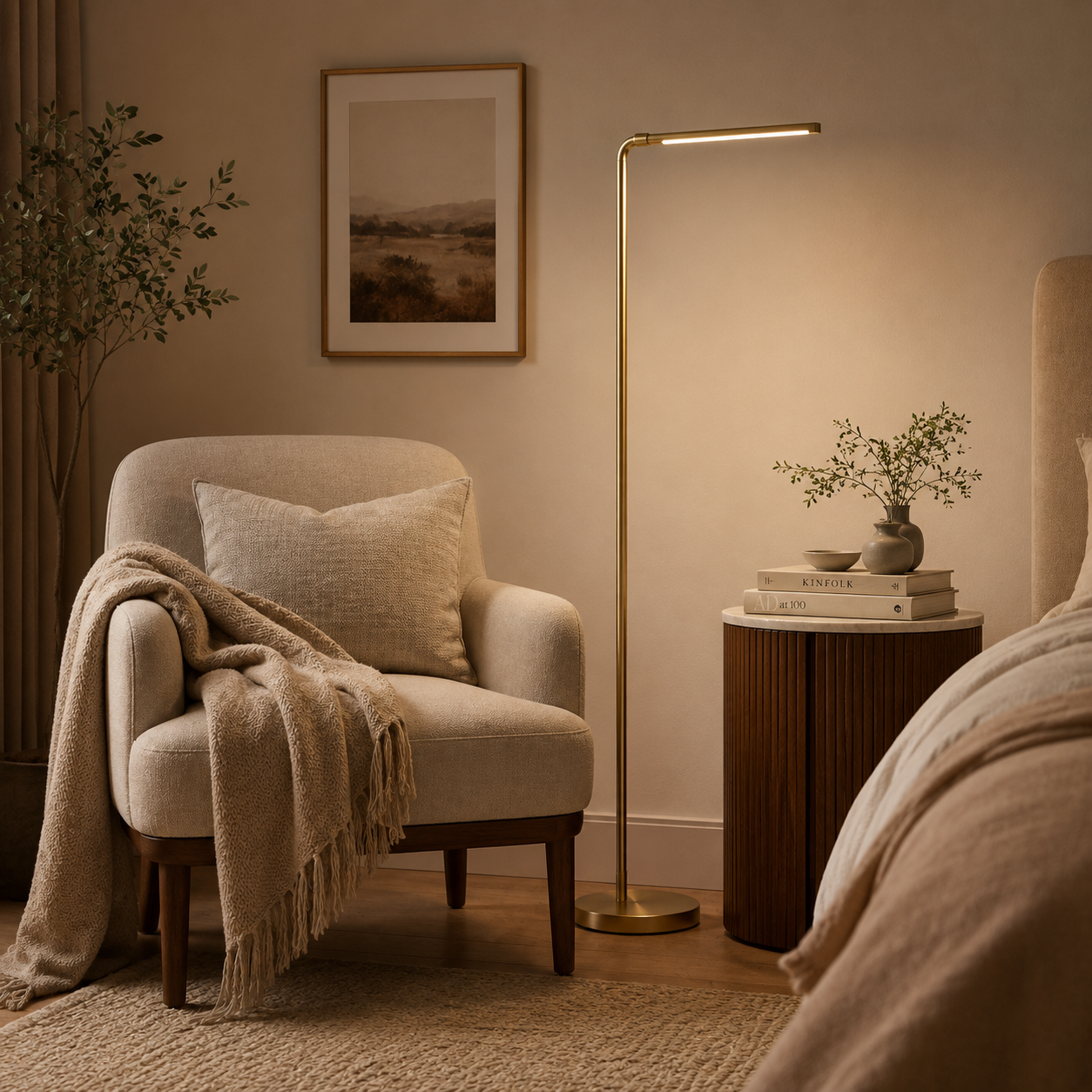 LED Stehleuchte 155 cm mit warmweißem Licht-SelviaModern