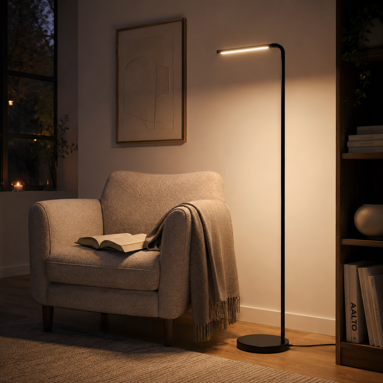 LED Stehleuchte 155 cm mit warmweißem Licht-SelviaModern