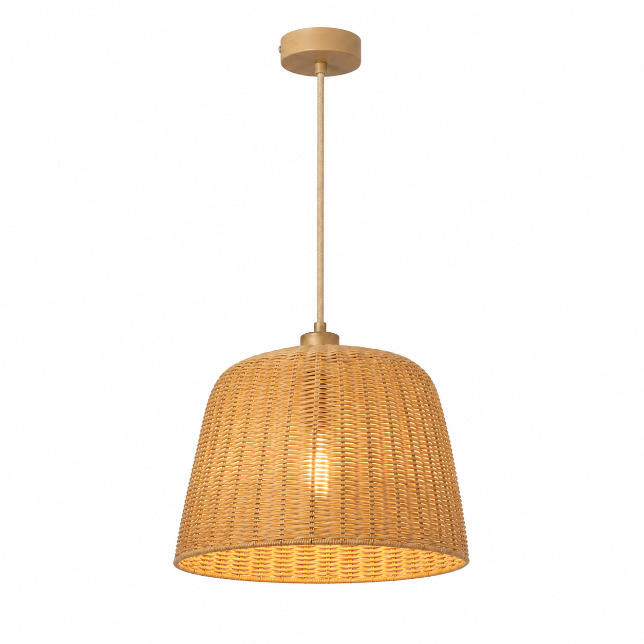 Pendelleuchte Rattan Natur 40 cm für Essbereich-SelviaModern