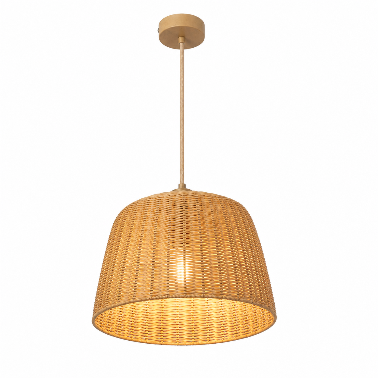 Pendelleuchte Rattan Natur 40 cm für Essbereich-SelviaModern