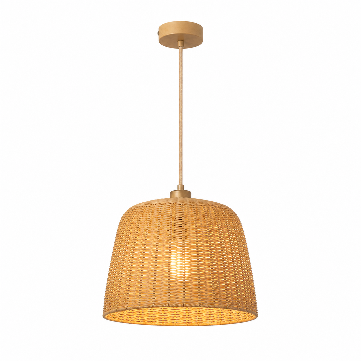 Pendelleuchte Rattan Natur 40 cm für Essbereich-SelviaModern