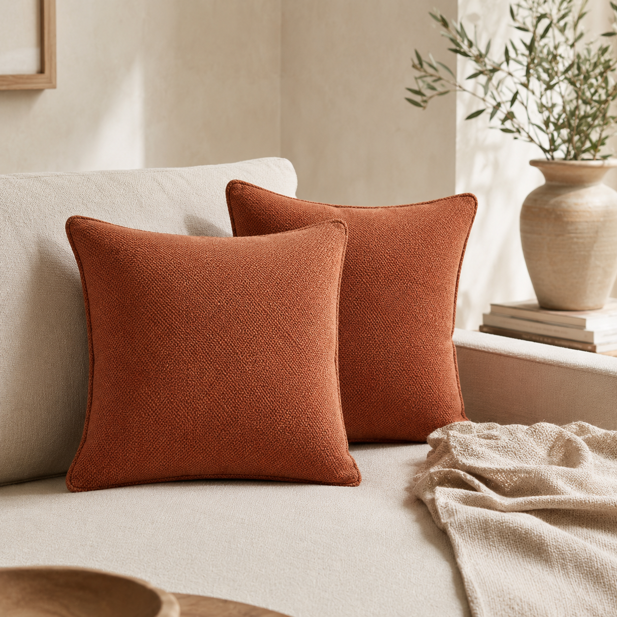 Deko-Kissen Set 45x45 cm mit Strukturbezug-SelviaModern