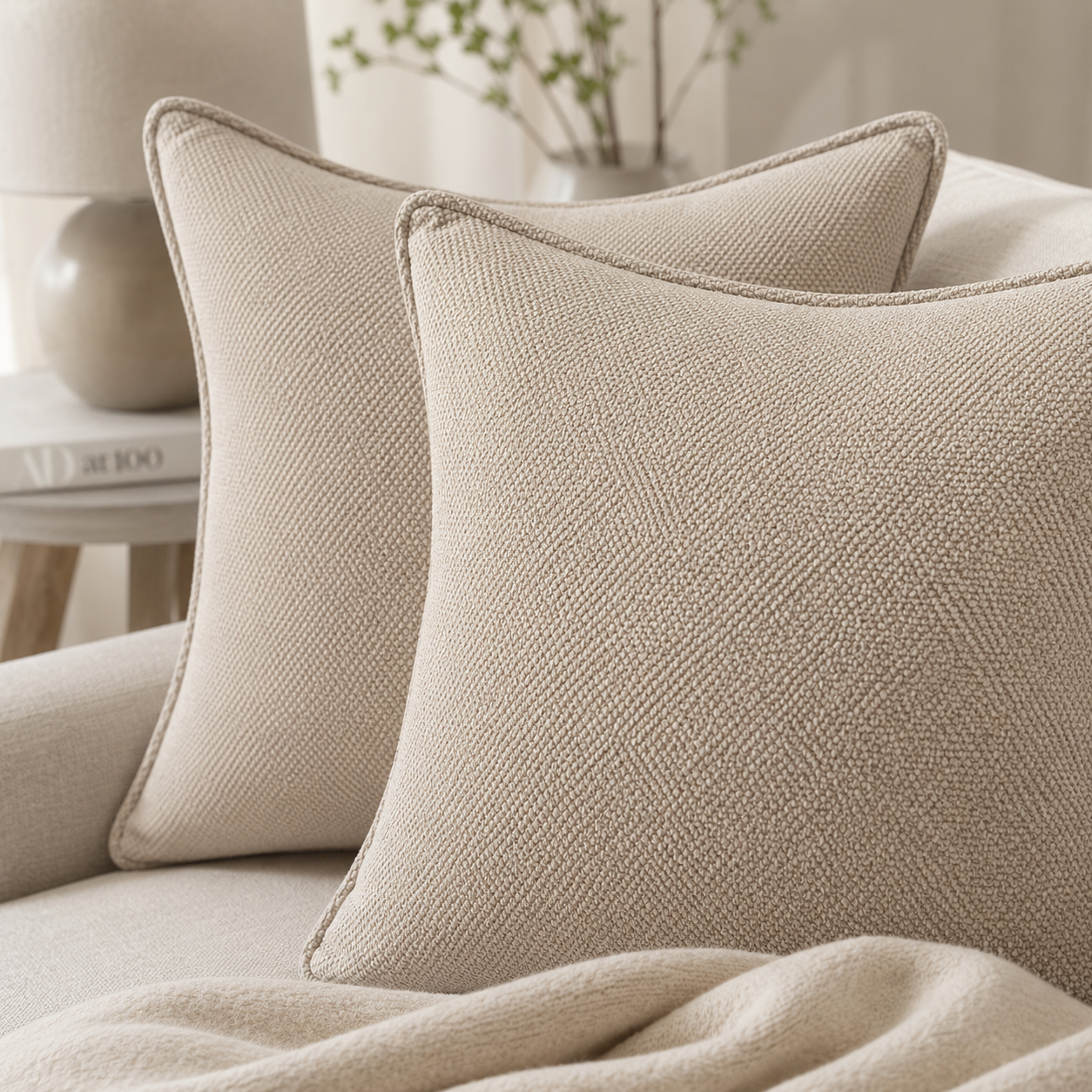 Deko-Kissen Set 45x45 cm mit Strukturbezug-SelviaModern