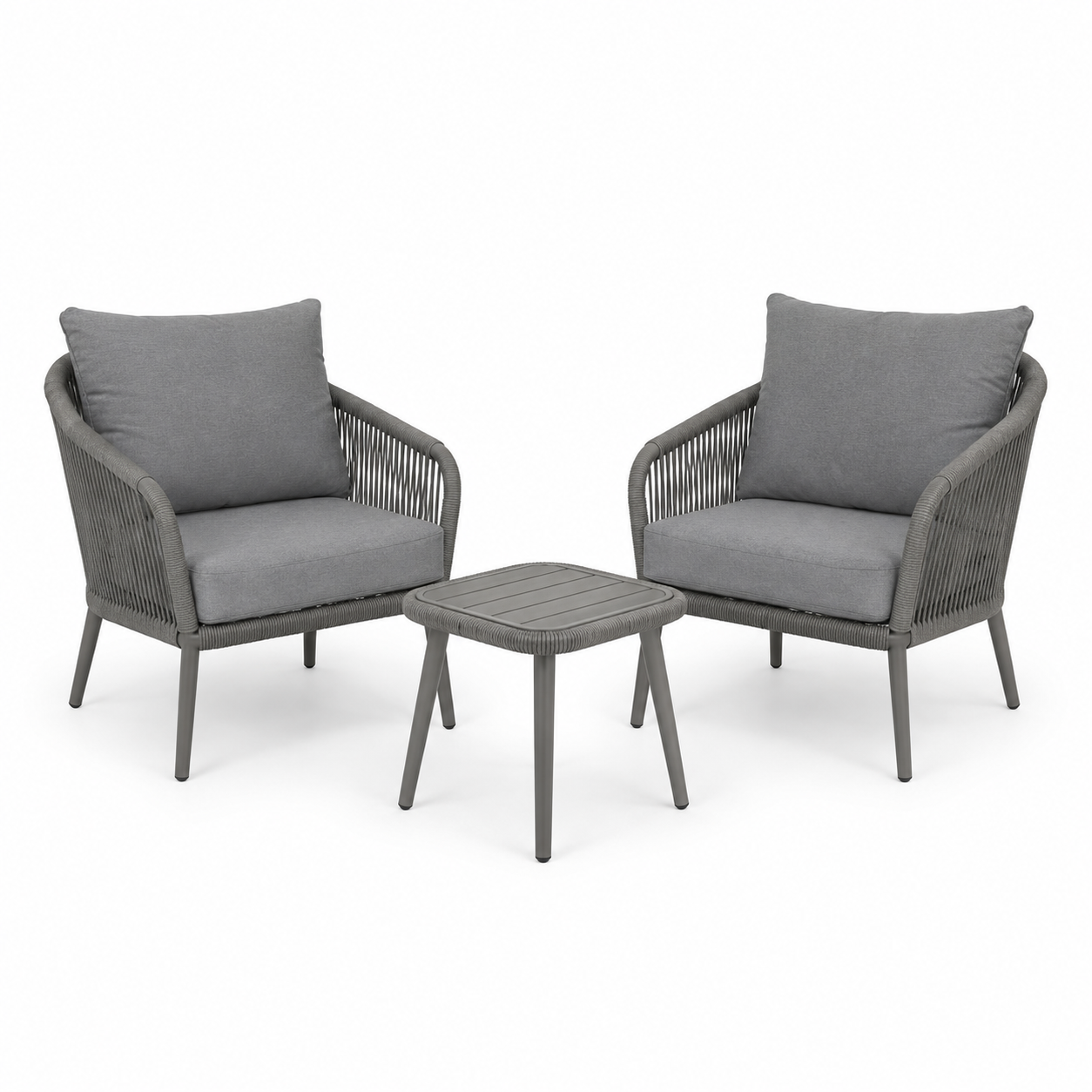 Balkon-Lounge Set 3-teilig mit Sitzhöhe 42 cm-SelviaModern