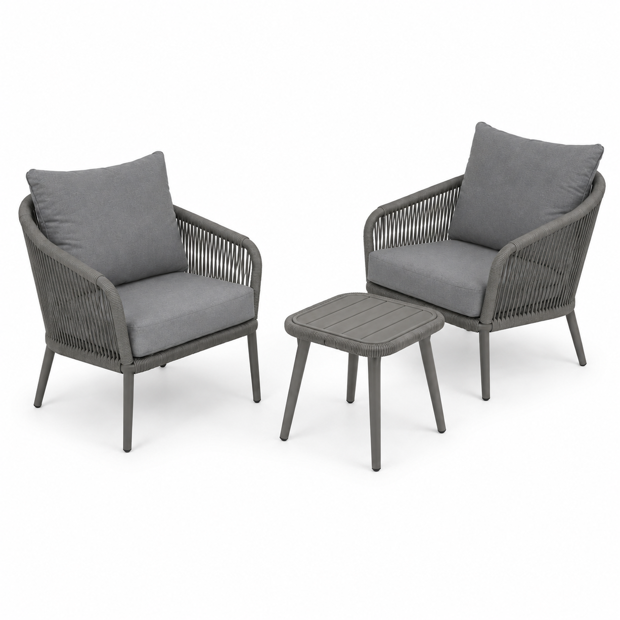 Balkon-Lounge Set 3-teilig mit Sitzhöhe 42 cm-SelviaModern