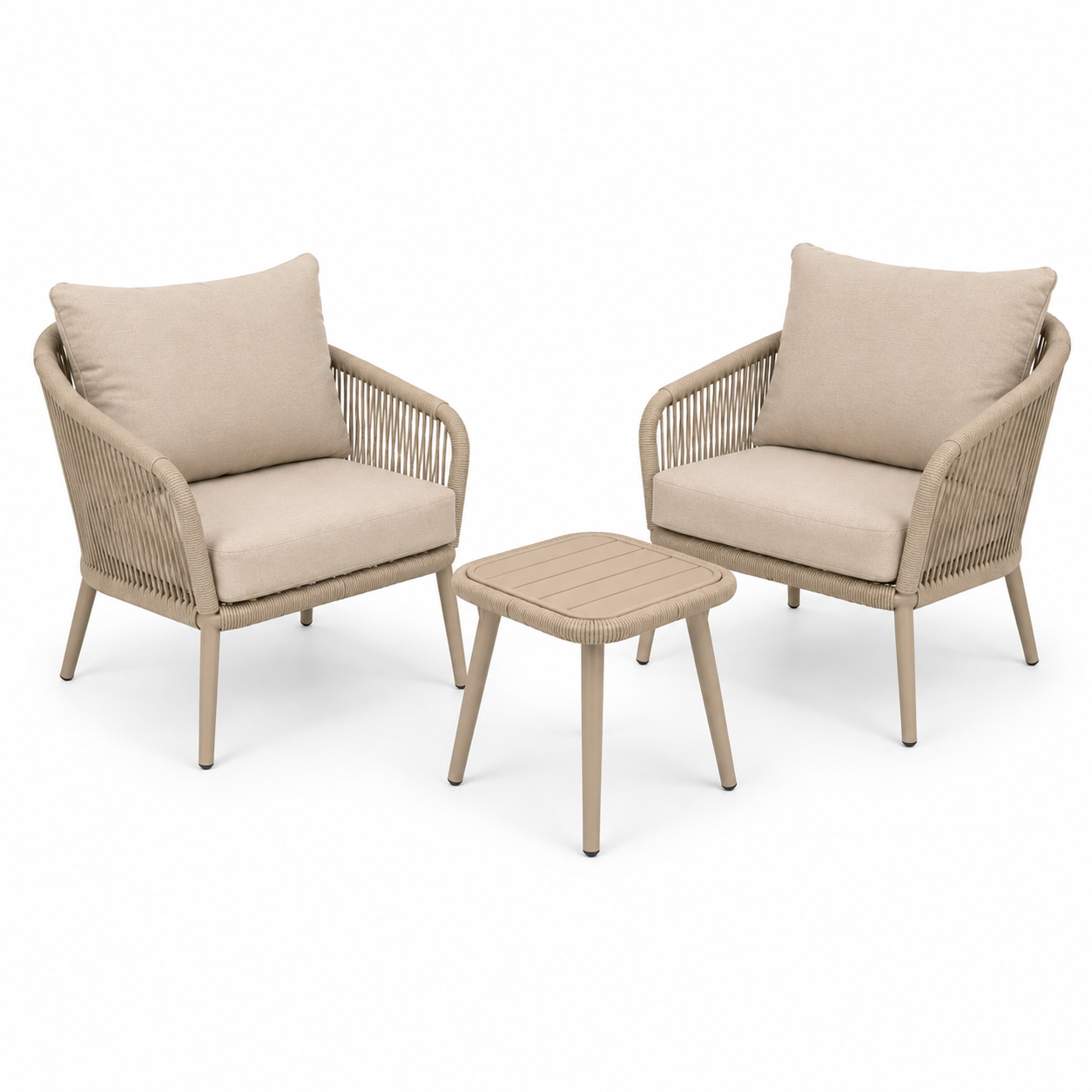 Balkon-Lounge Set 3-teilig mit Sitzhöhe 42 cm-SelviaModern