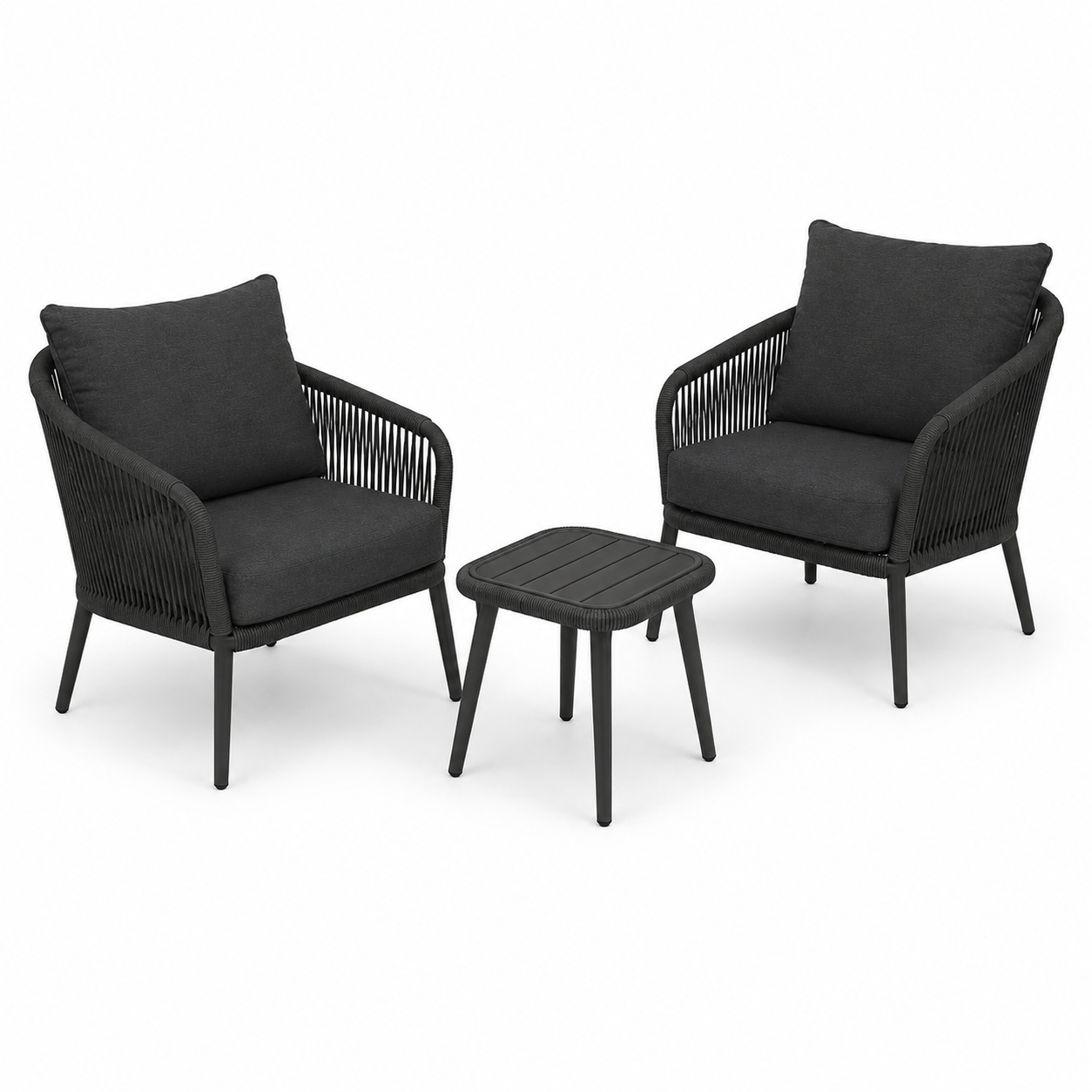 Balkon-Lounge Set 3-teilig mit Sitzhöhe 42 cm-SelviaModern