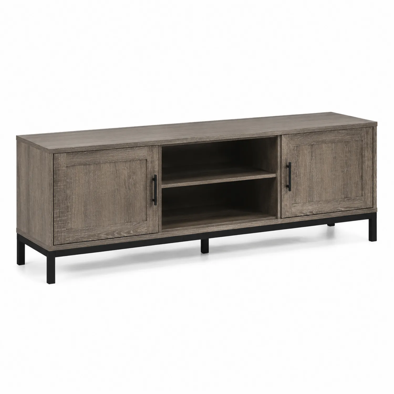 Szafka RTV prostokątna drewno metal 120x40x50 cm