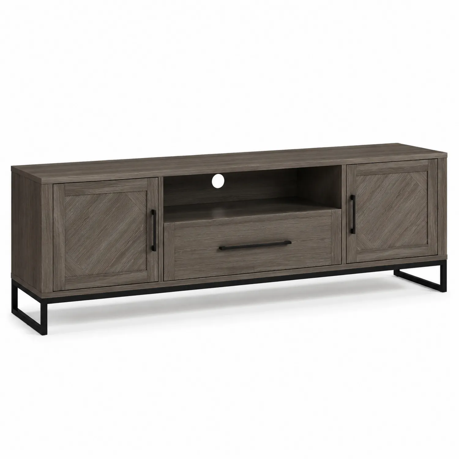 Szafka RTV z MDF i metalu 150x40x50 cm