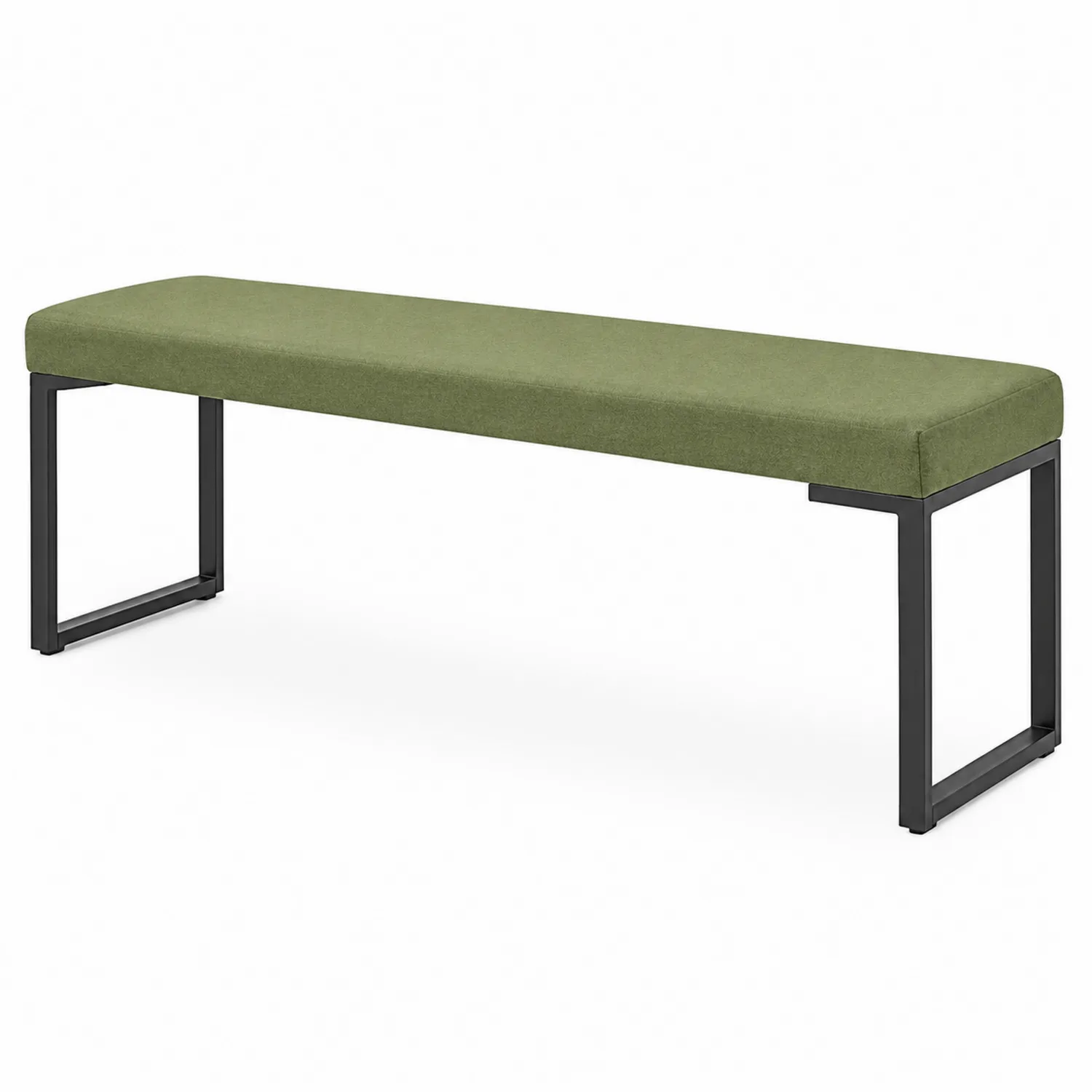 Ławka metalowa zielona tkanina 120x40x45 cm