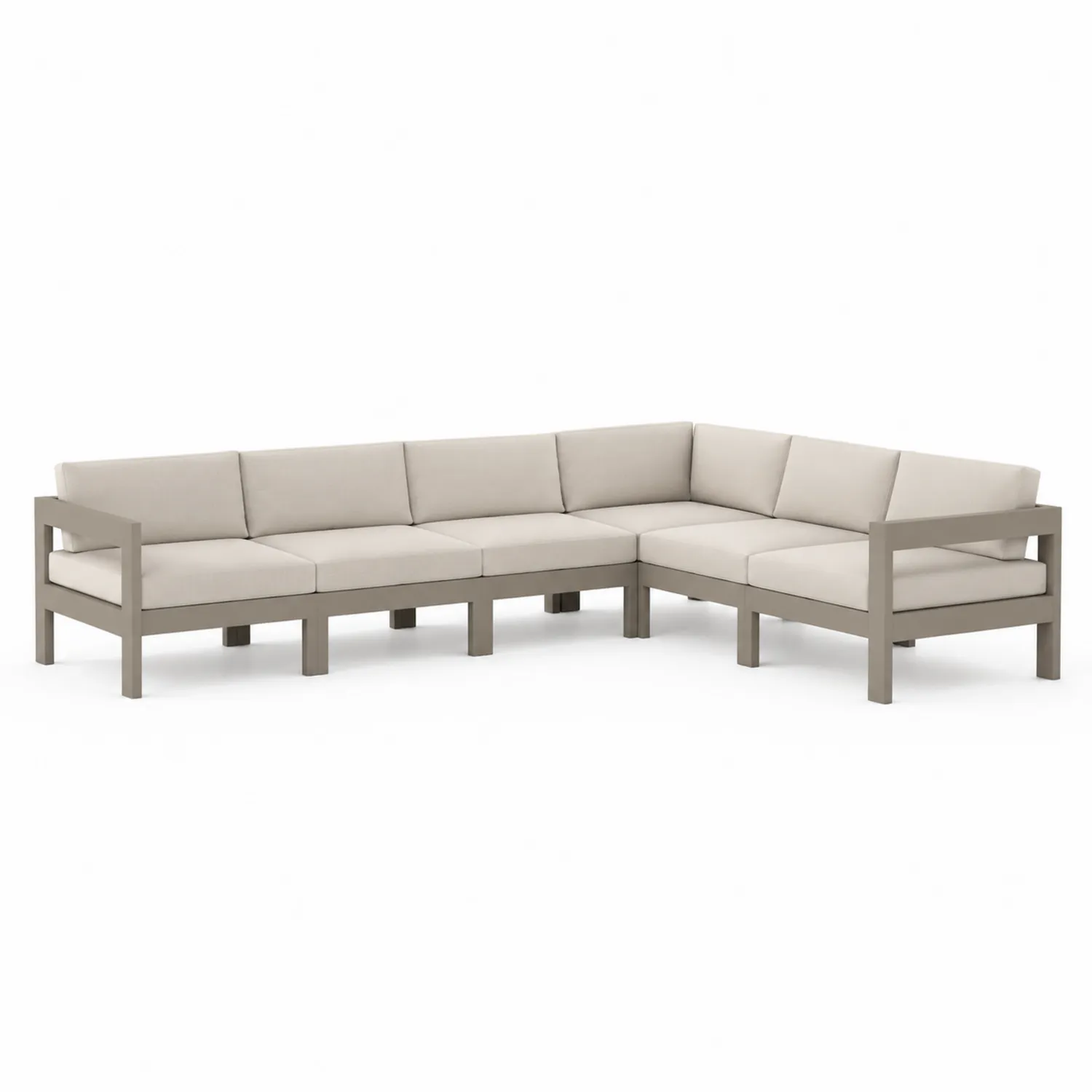 Sofa narożna aluminiowa Beżowa 275x205x75 cm