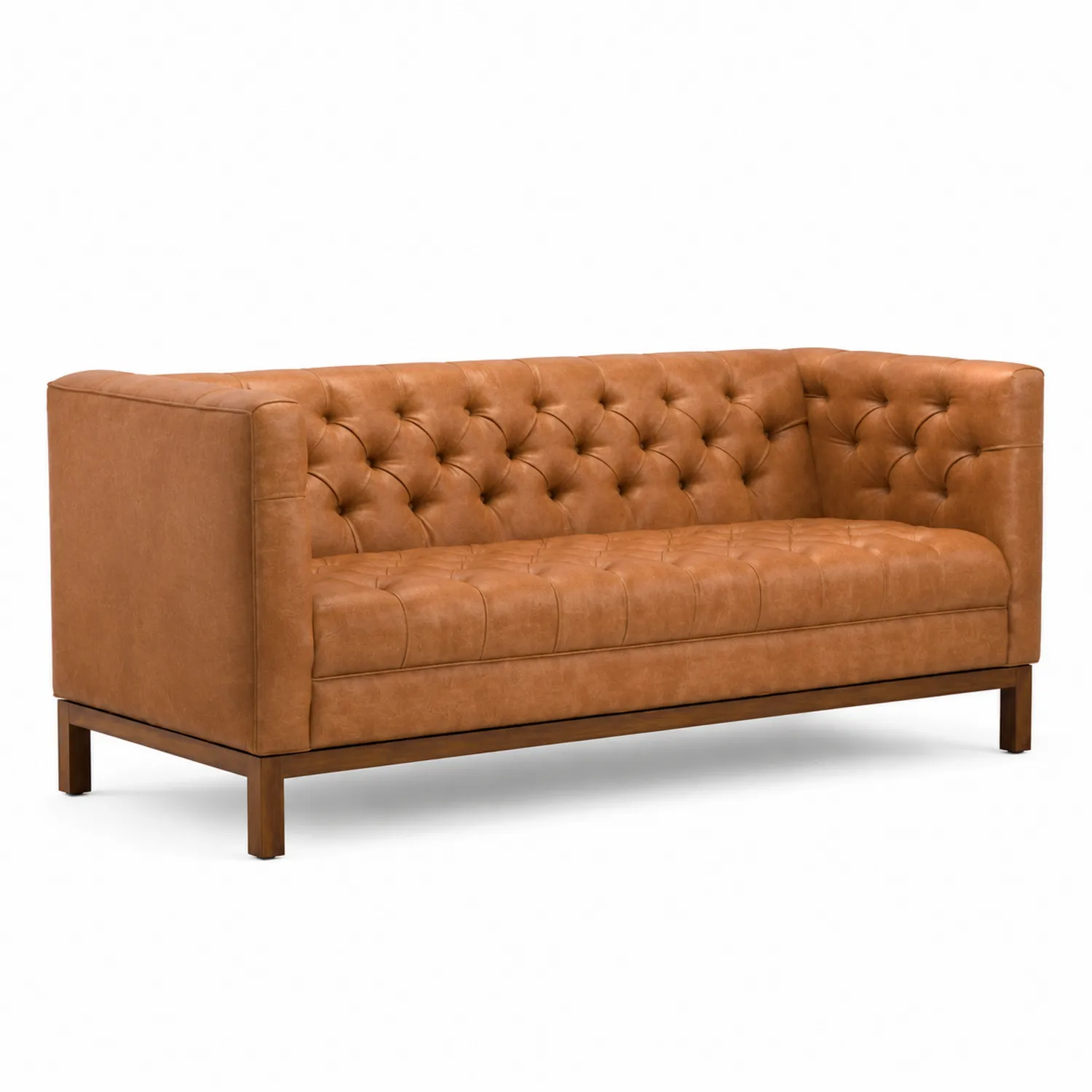 Sofa trzyosobowa skóra ekologiczna brązowa 210x85x75 cm