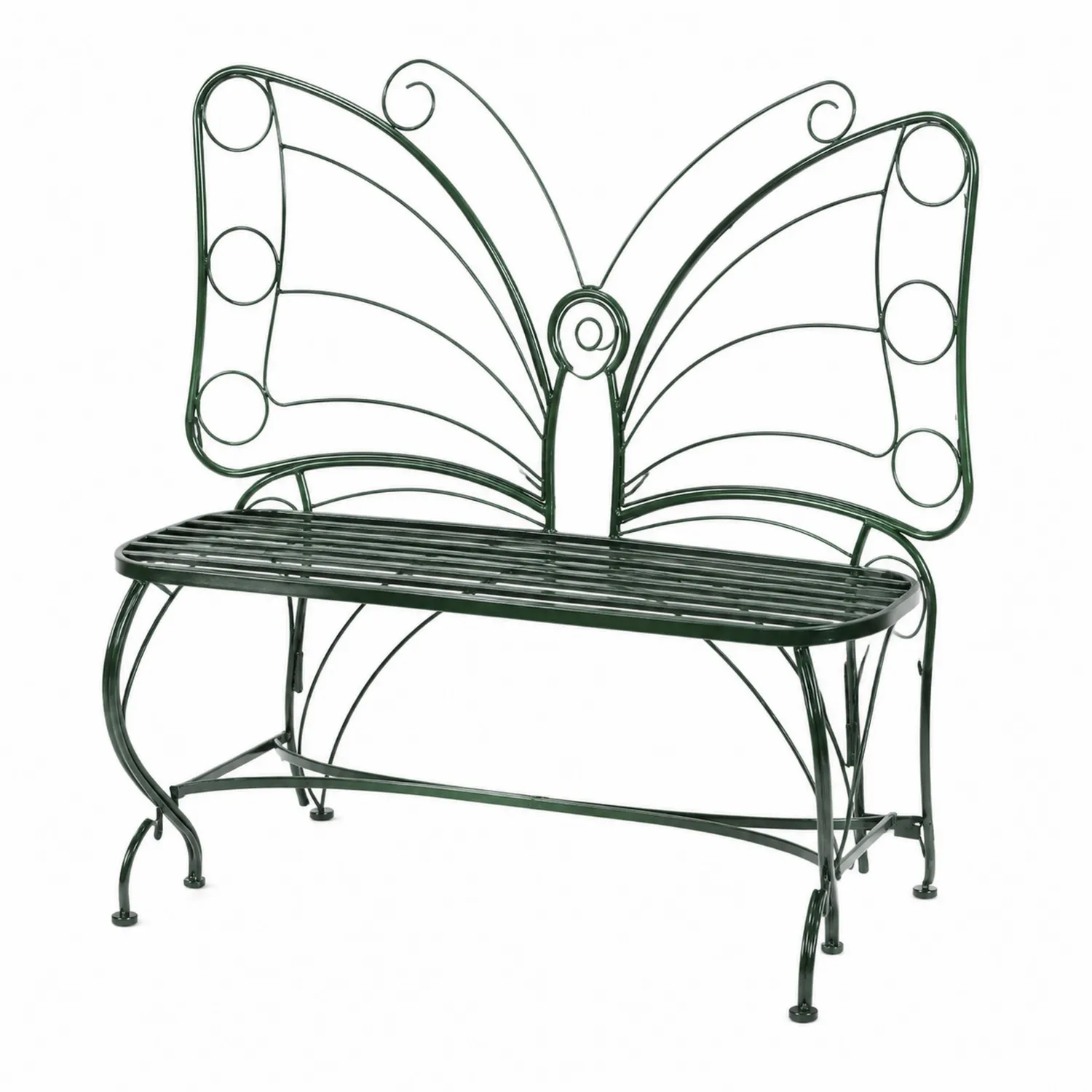 Ławka ogrodowa metalowa zielona 120x45x90 cm
