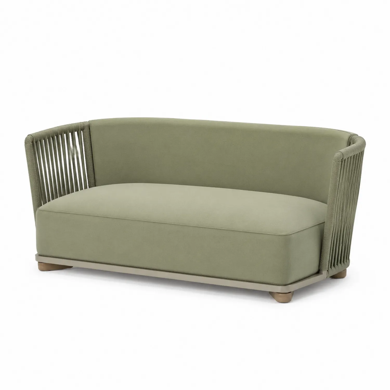 Dwuosobowa sofa zielona tkanina 150x80x70 cm