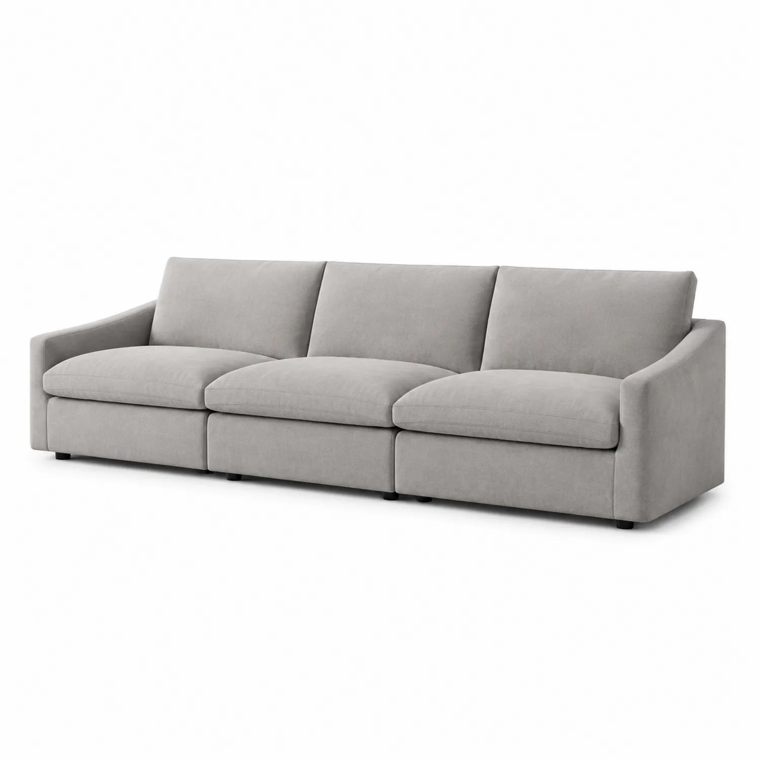 Sofa trzyosobowa z tkaniny poliestrowej Szara 220x90x85 cm