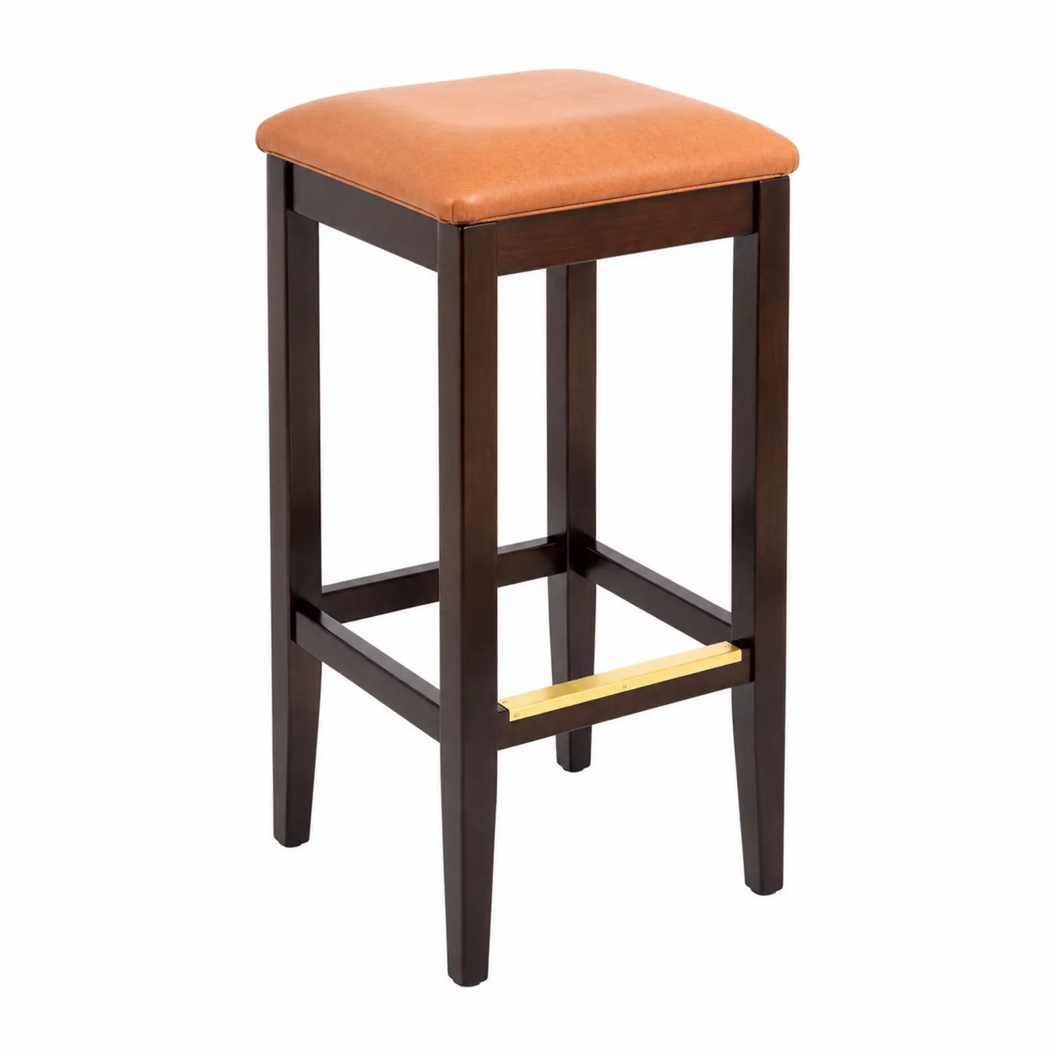 Hoker drewniany brązowy z ekoskóry 75 cm