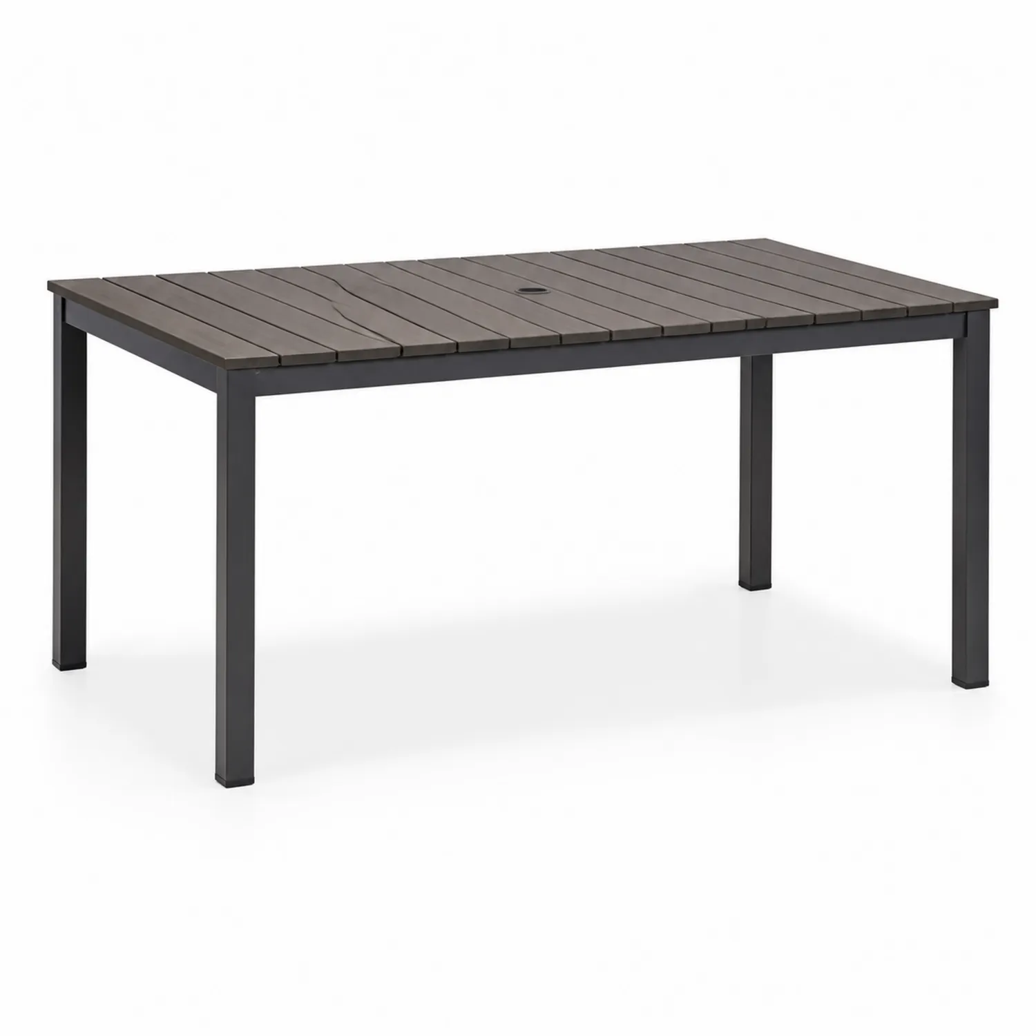 Stół ogrodowy prostokątny brązowy drewno i metal 180 cm