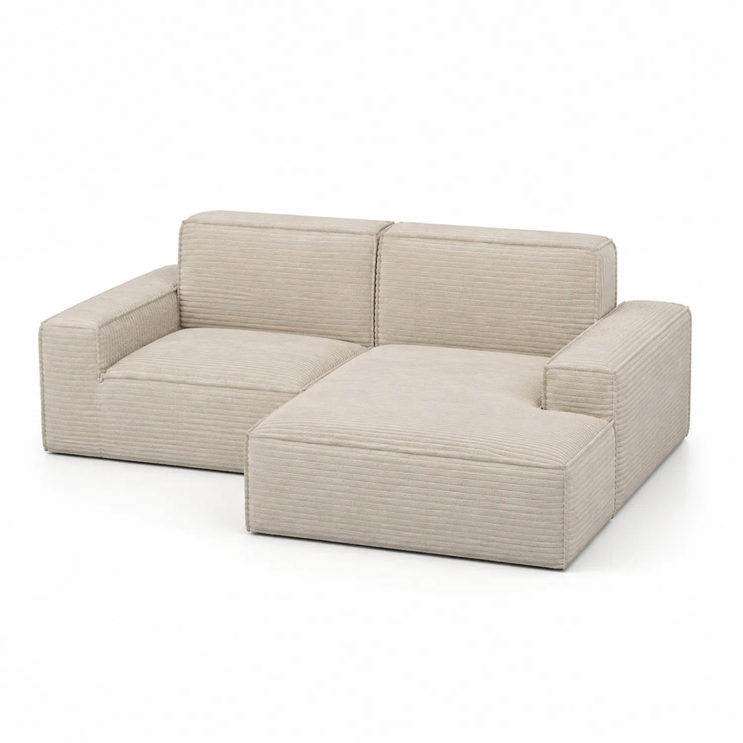 Sofa narożna z sztruksu beżowa