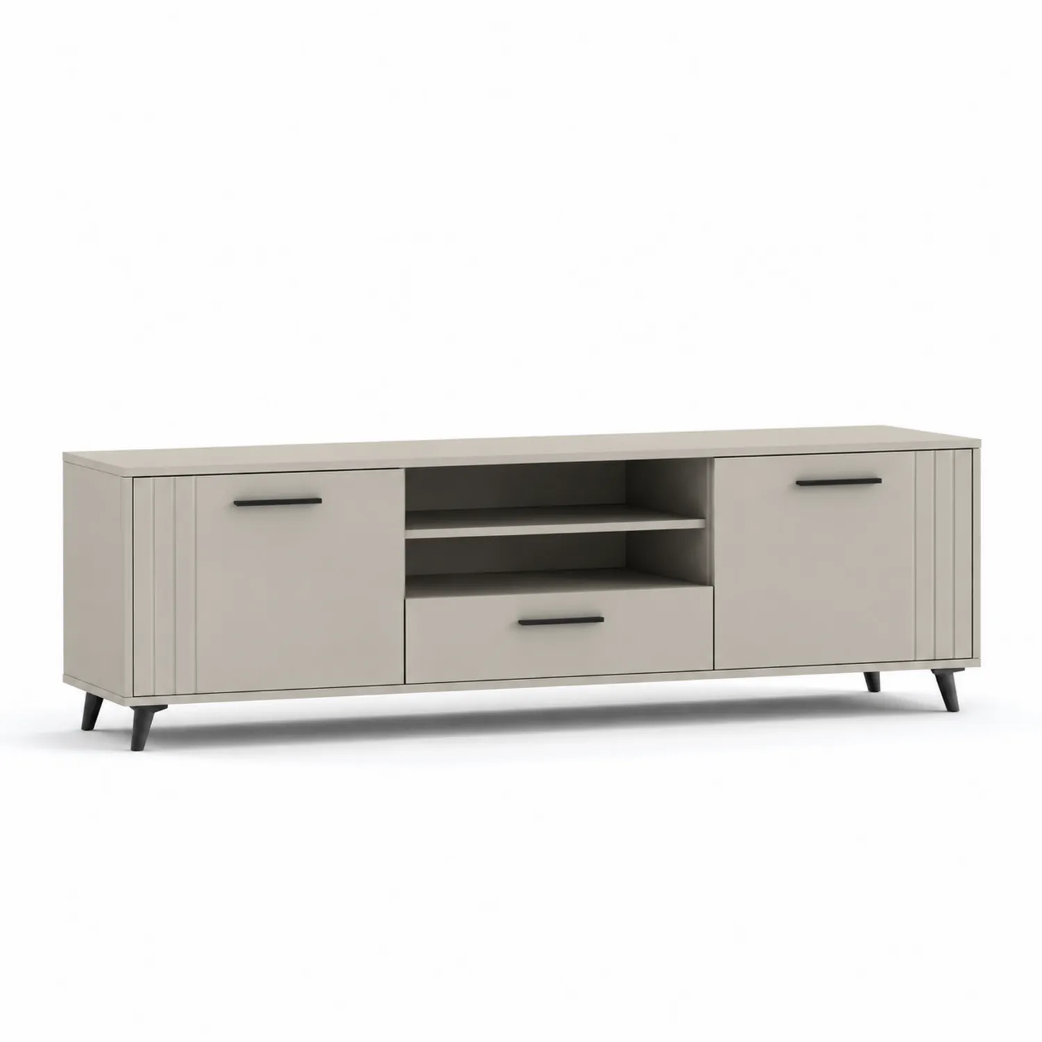 Szafka RTV z płyty wiórowej 180x40x50 cm Szara