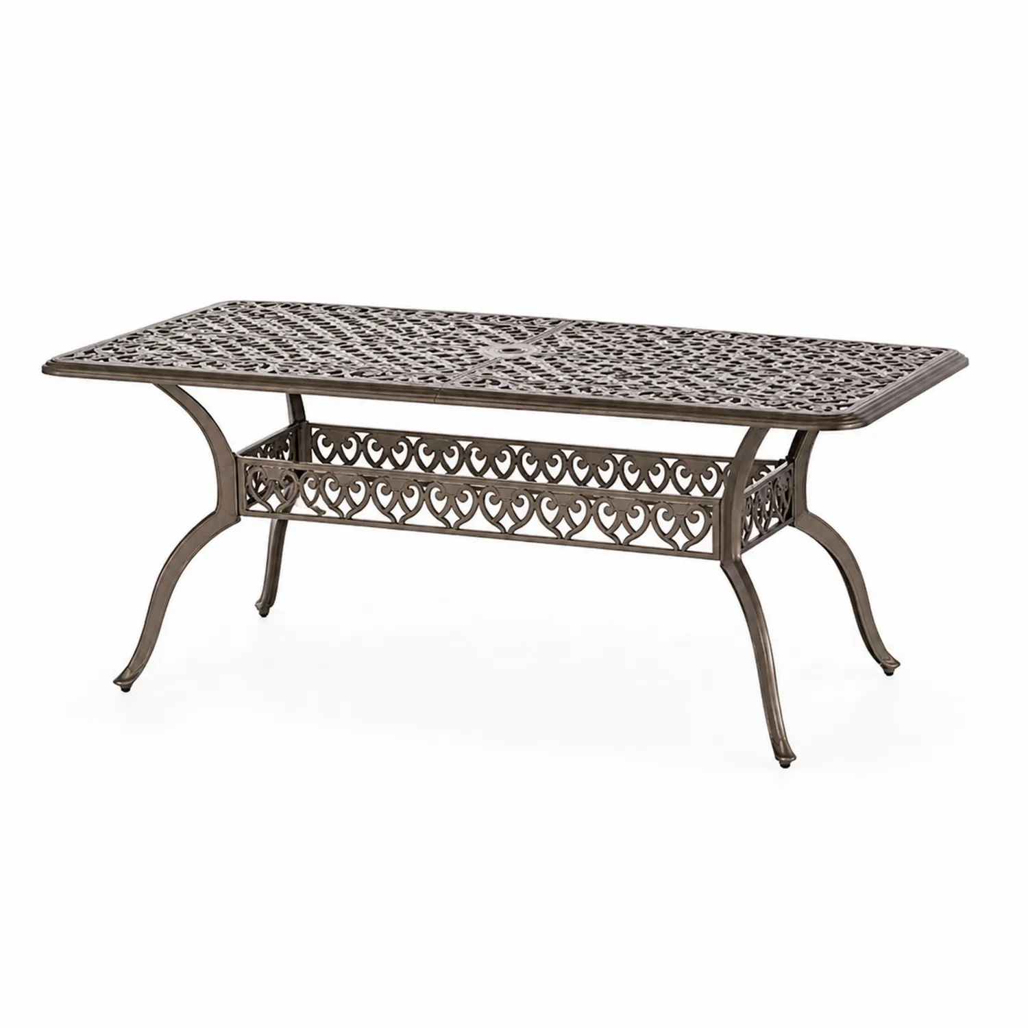 Stół ogrodowy prostokątny aluminiowy Brązowy 150 cm