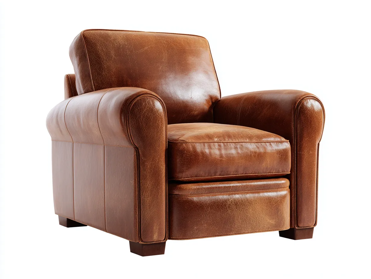 Sessel - Leder-Holz - 101x90x84 cm - Braun - Klassischer Stil-Jadiyloft