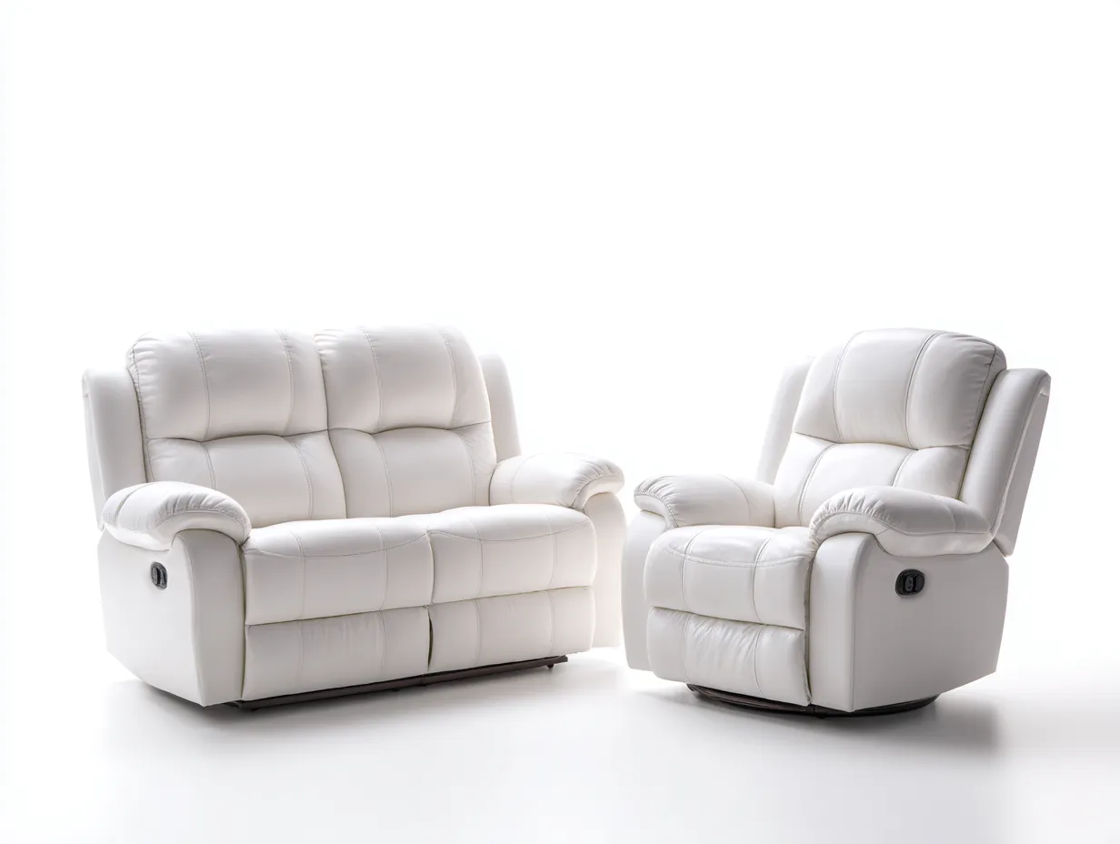 Relaxsofa Sets-Kunstleder-168x94x102 cm-Weiß-Moderne Relaxoptik-Jadiyloft