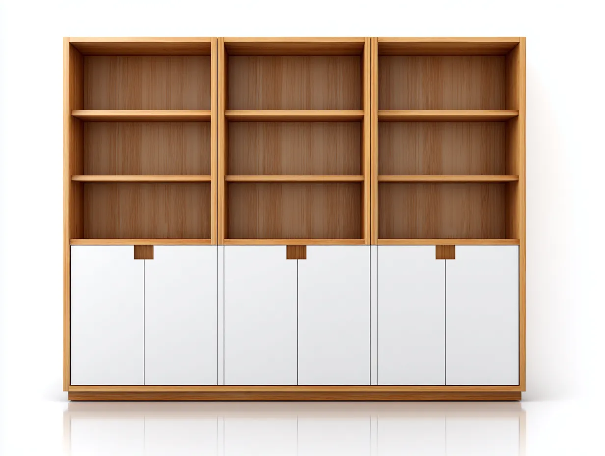 Bücherregal-MDF-Holz-180x42x160 cm-Weiß-Braun-Moderner Stil-Jadiyloft