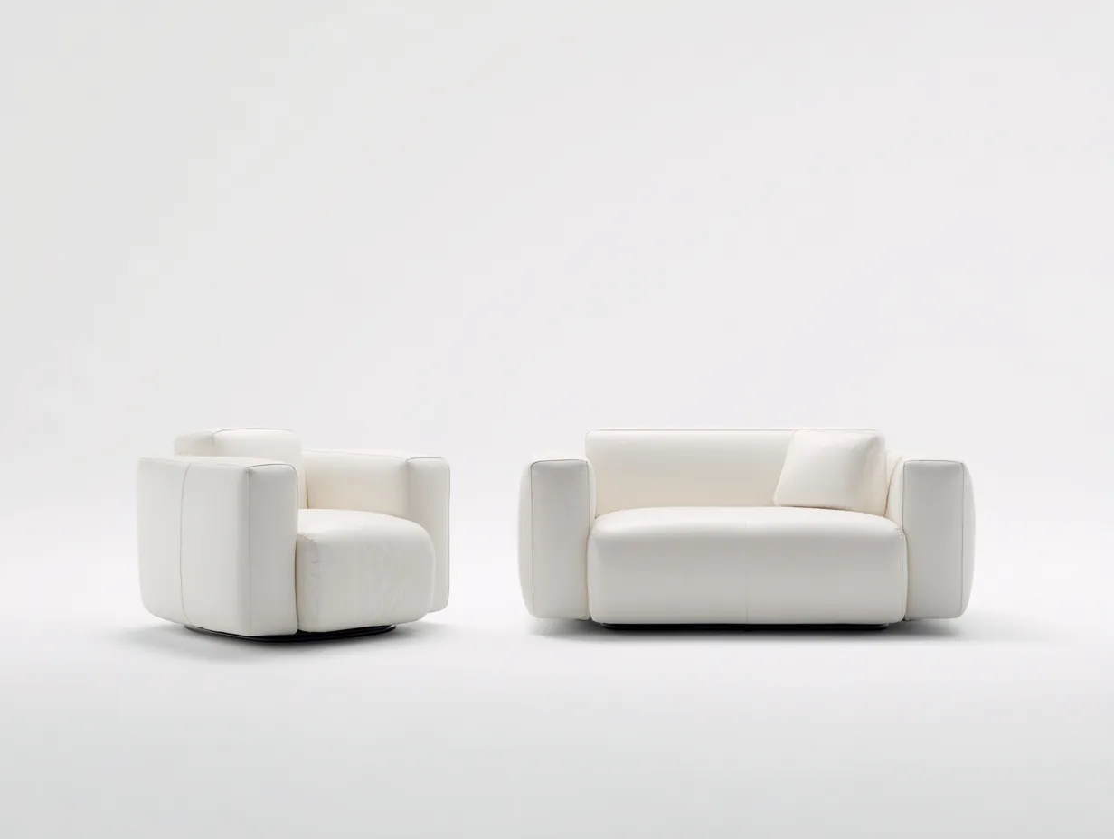 Relaxsofa Sets-Kunstleder-158x95x90 cm-Weiß-Moderne Relaxoptik-Jadiyloft