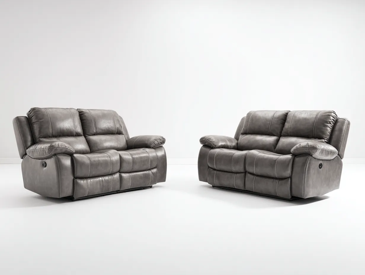 Relaxsofa Sets-Kunstleder-180x95x101 cm-Dunkelgrau-Moderne Relaxoptik-Jadiyloft