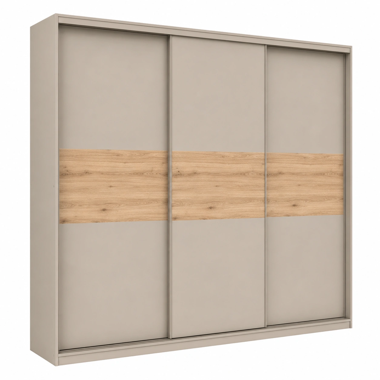 Armoire coulissante beige et bois