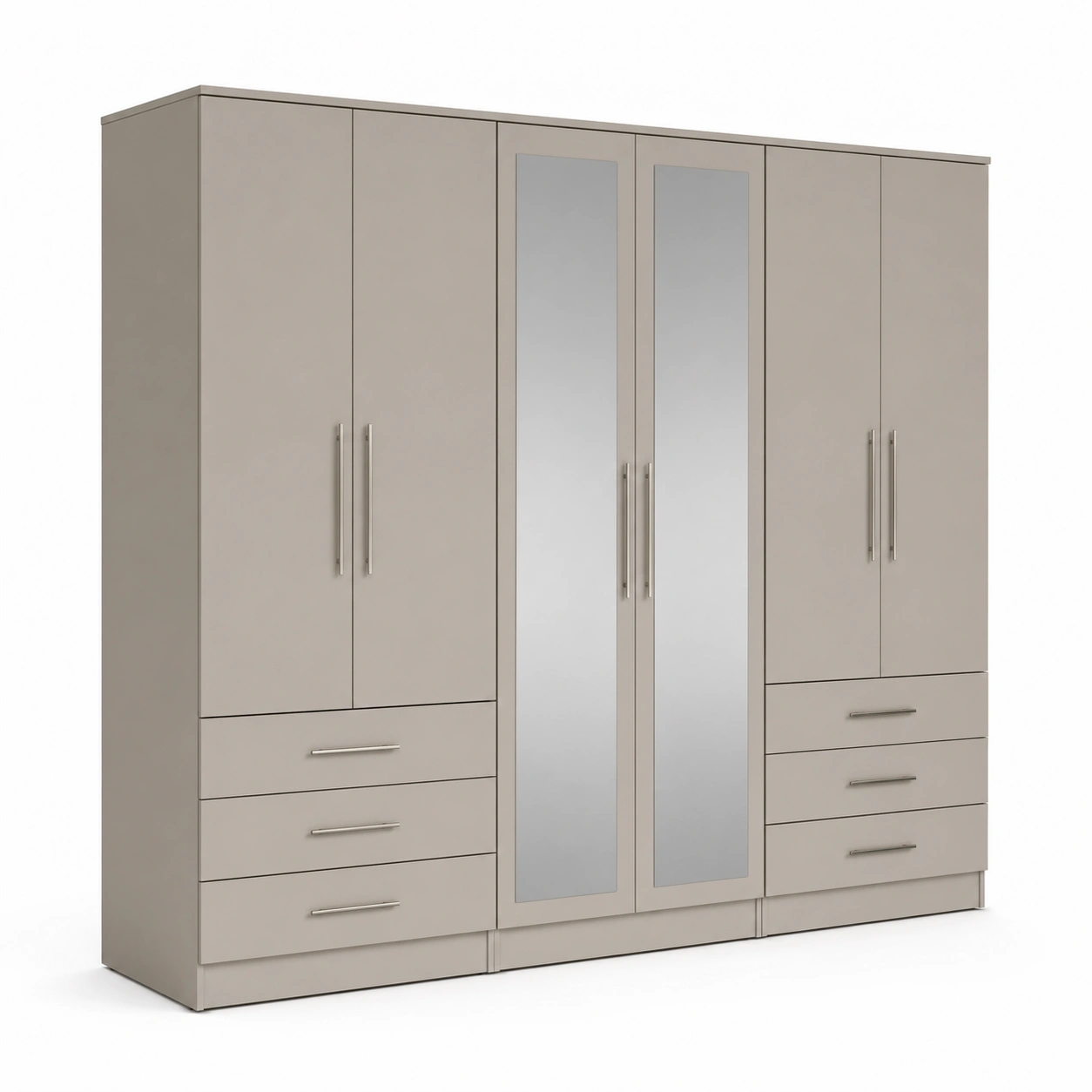 Armoire beige moderne avec miroirs