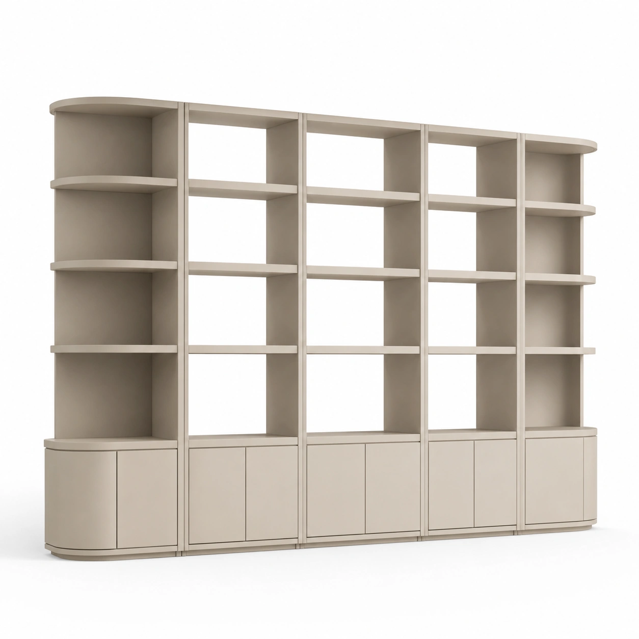 Bibliotheque beige minimaliste