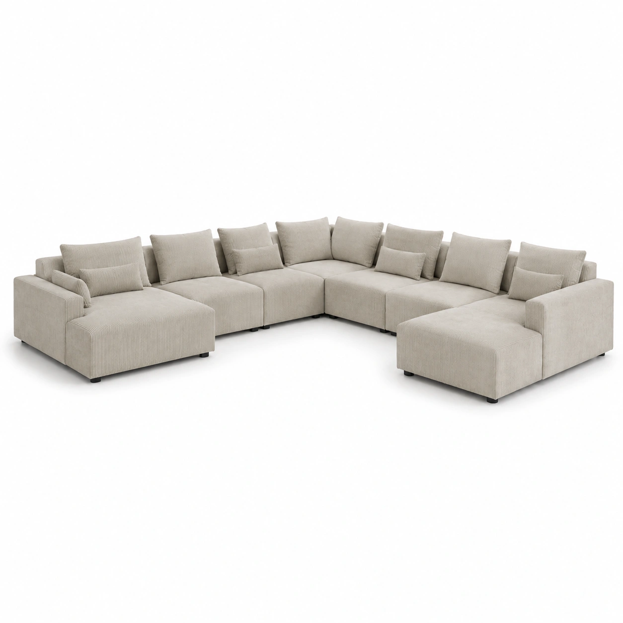 Canape modulable beige en tissu