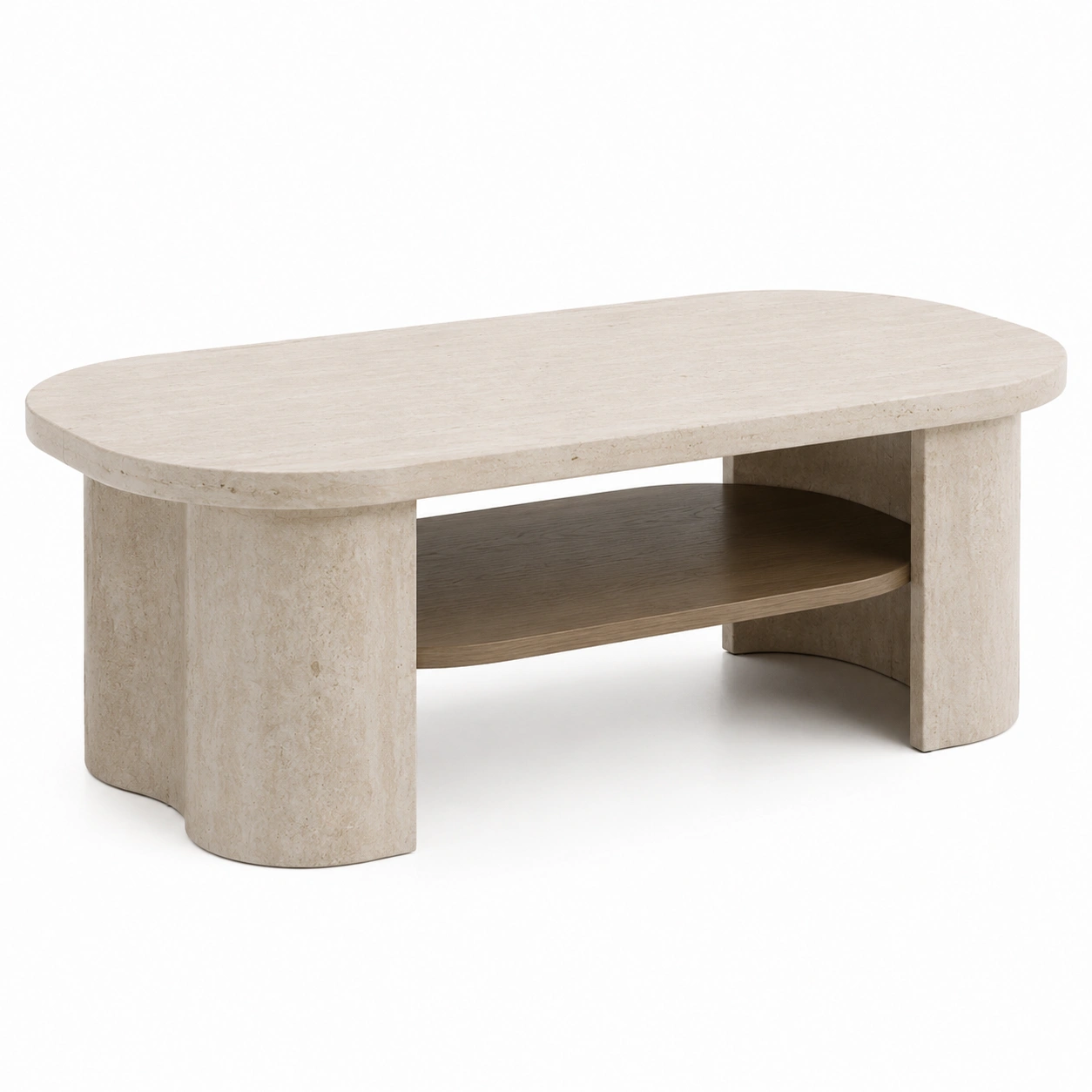 Table basse organique pierre claire